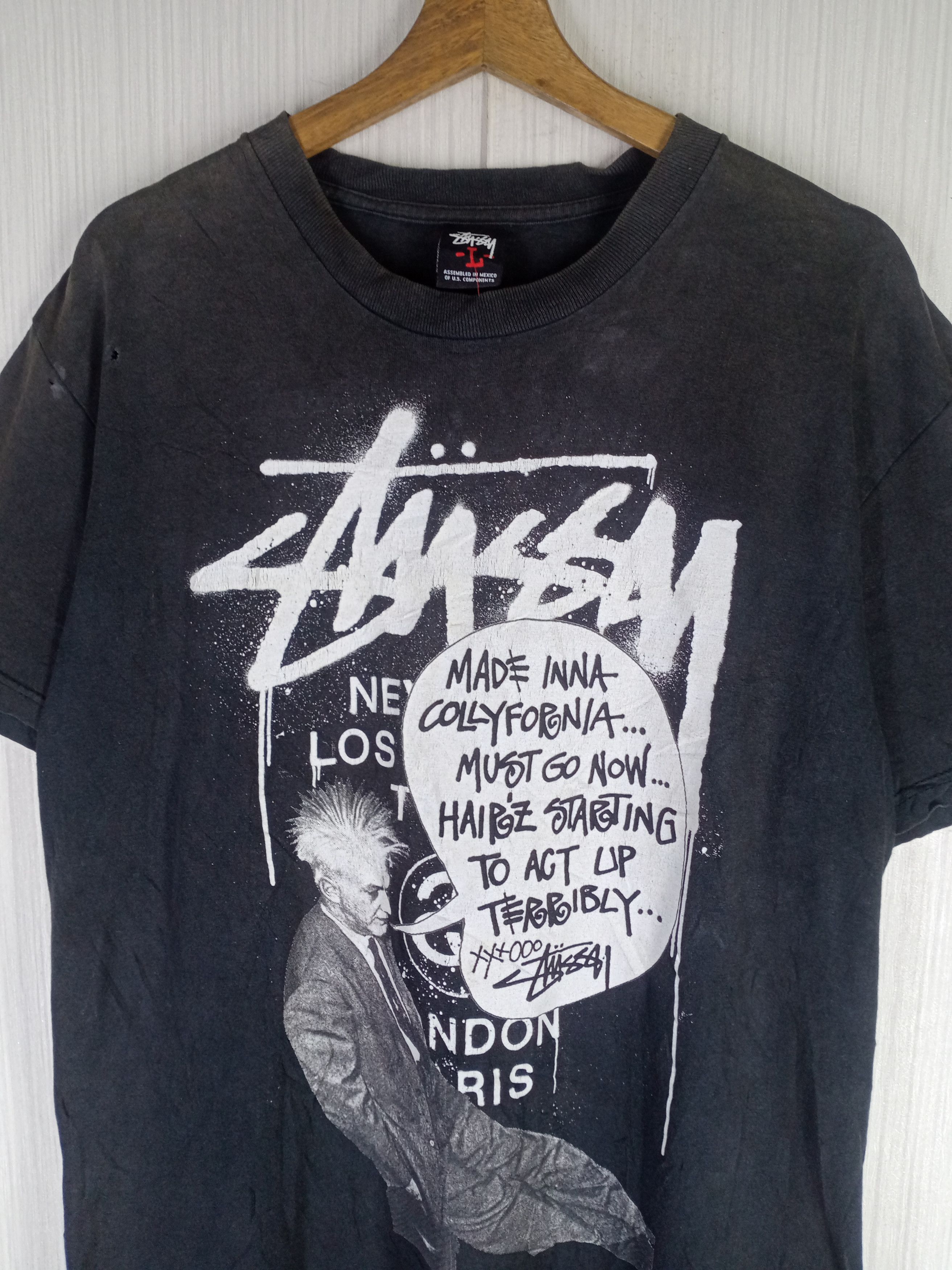 Stussy Rare Vintage Stussy Distressed Tshirt Size US L / EU 52-54 / 3 - 10 Thumbnail