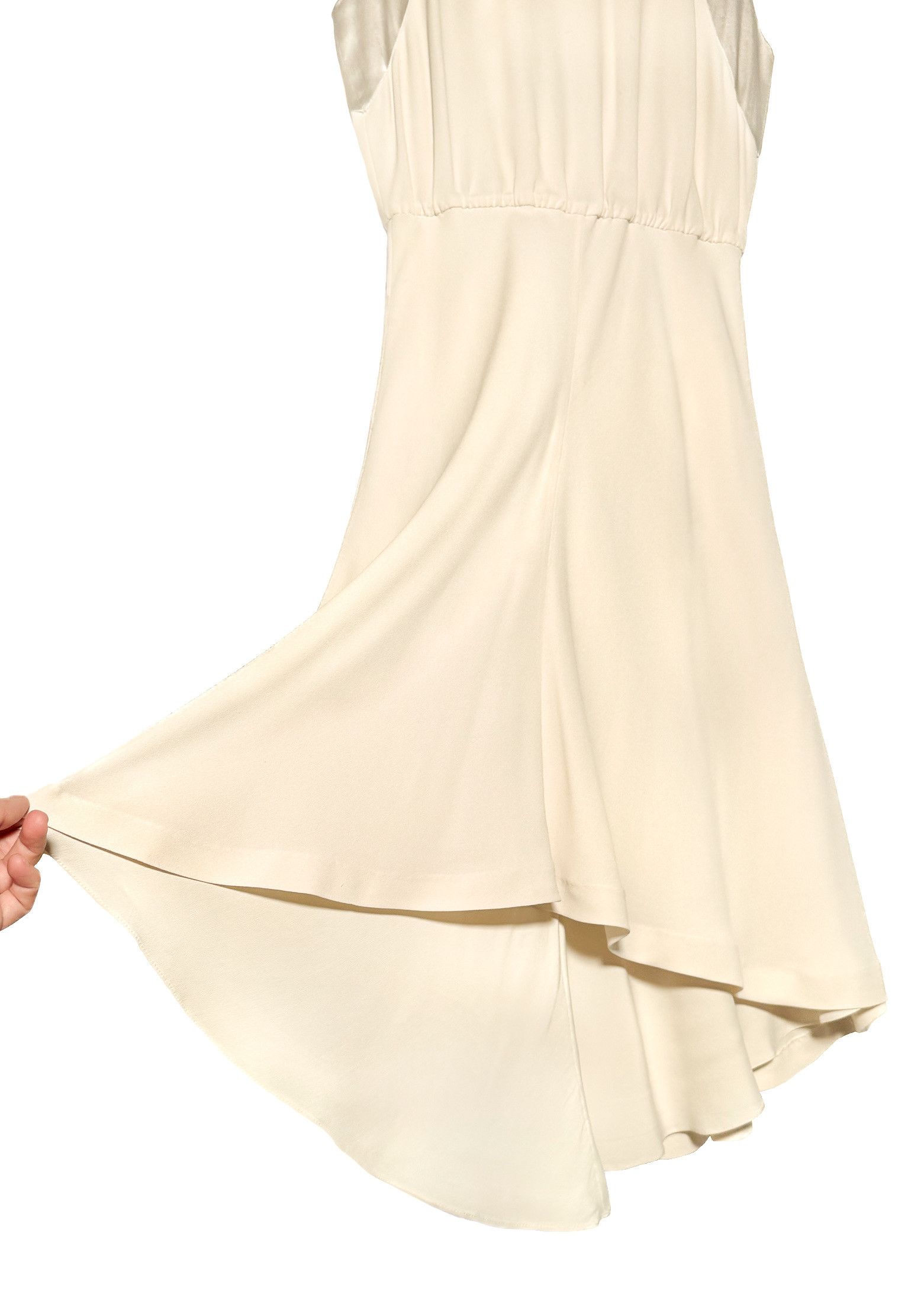 Brunello Cucinelli Brunello Cucinelli Ivory Silk Midi Sleeveless Dress Size S / US 4 / IT 40 - 3 Thumbnail