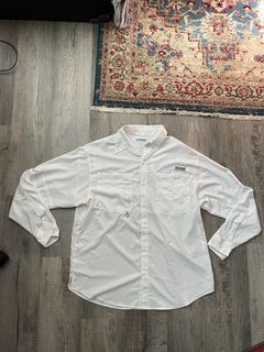 Columbia Columbia PFG white vented button down fishing shirt size