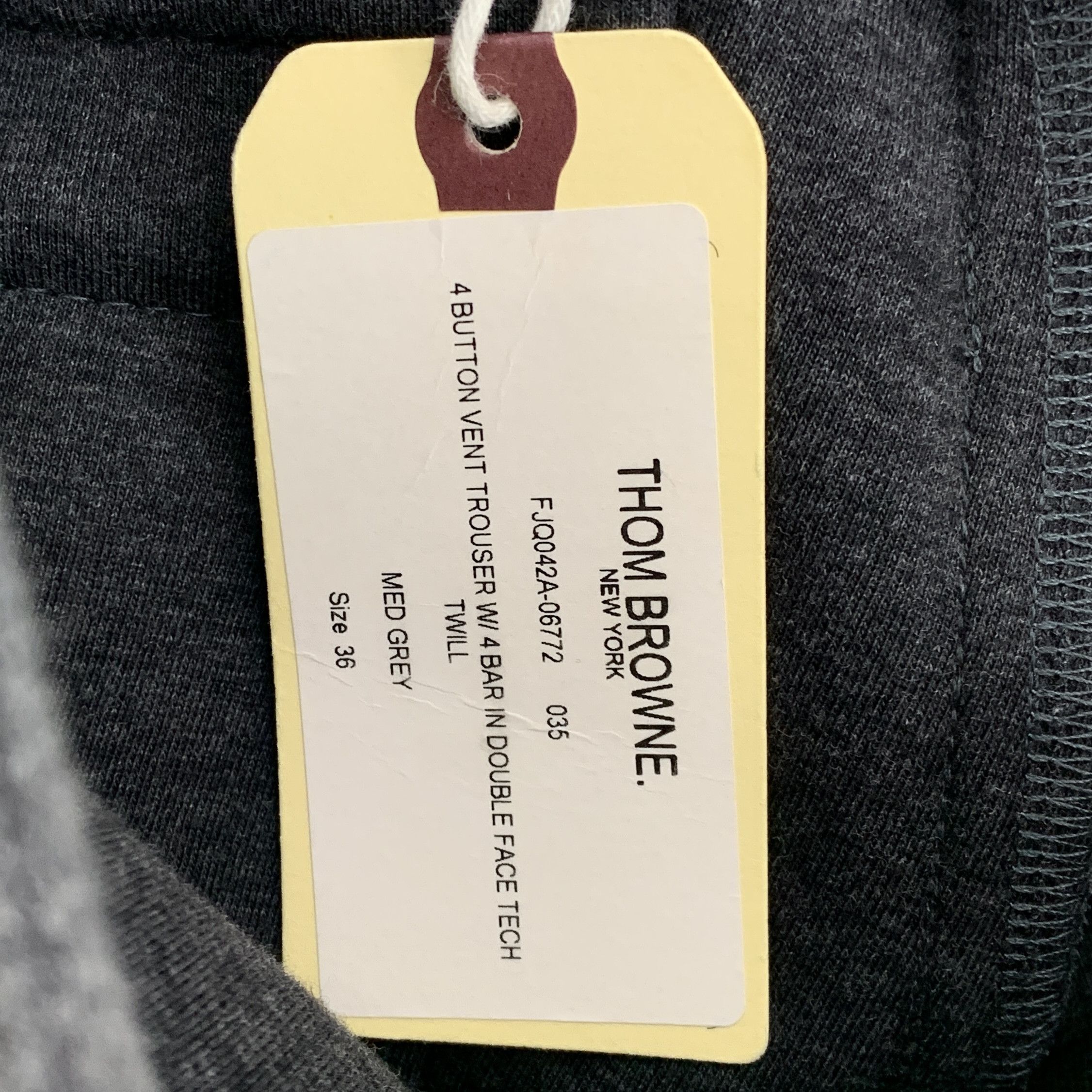 Thom Browne Thom Browne Four-Bar Cotton Pants Dark Grey (36) Size 25" / US 0 / IT 36 - 8 Thumbnail
