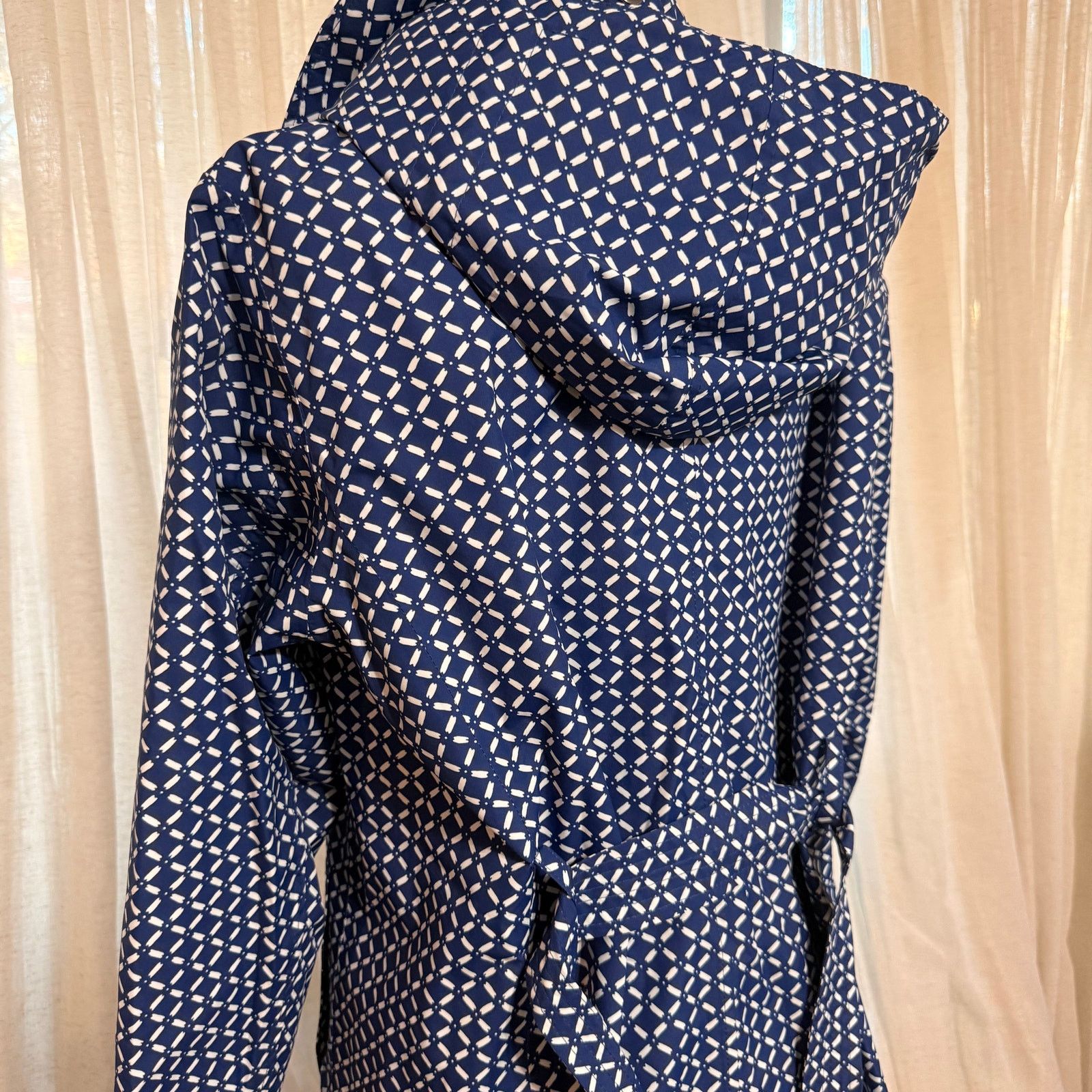 Lands' End Lands' End Blue Patterned Mid-Length Jacket | Sz M (10–12) Size M / US 6-8 / IT 42-44 - 6 Thumbnail