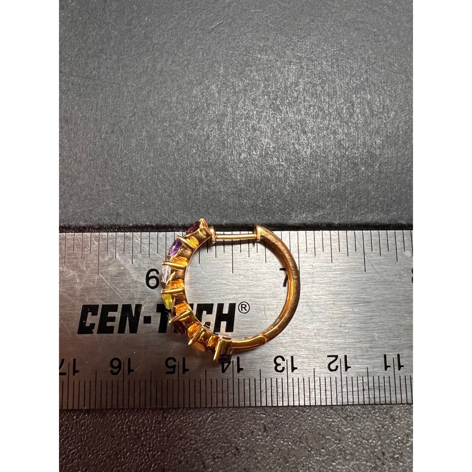 Other NEW multi gemstone hoop earrings in vermeil over 925 silver Size ONE SIZE - 6 Thumbnail
