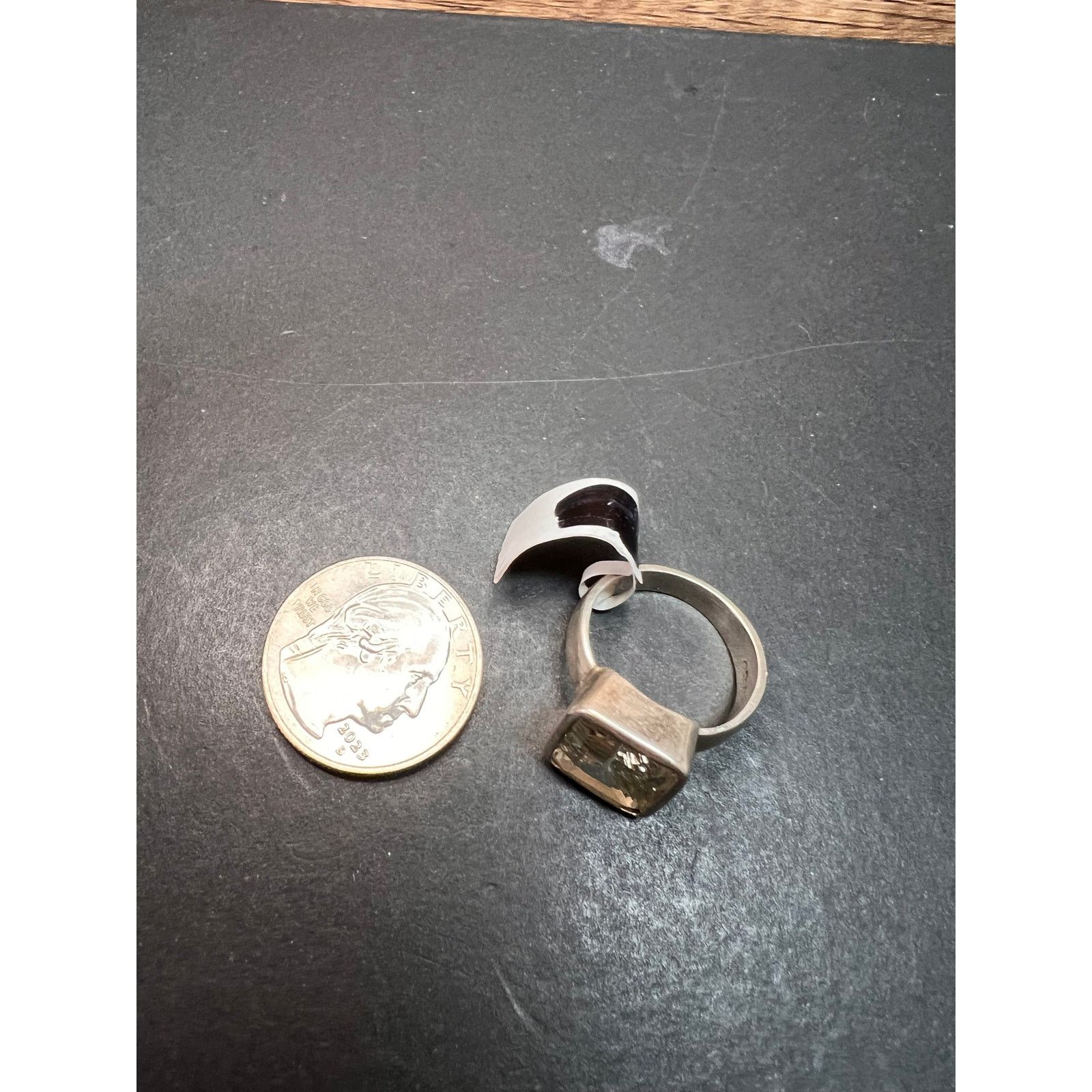 Other NEW Prasiolite Sterling silver ring 6.87 grams Size ONE SIZE - 4 Thumbnail