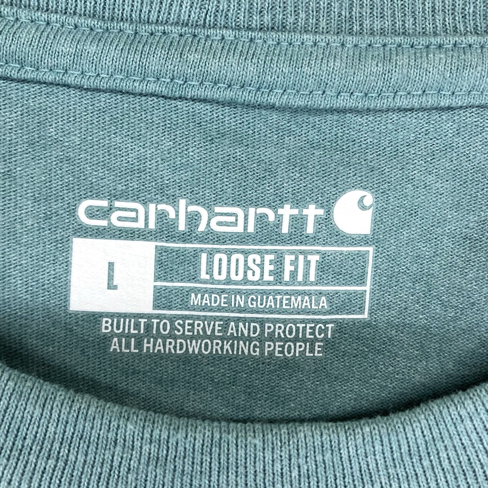Carhartt Carhartt Mens Large Short Sleeve T-Shirt Teal Crew Neck Logo K87 Relaxed Fit All Seasons Outdoors Shirt Men L Blue Size US L / EU 52-54 / 3 - 3 Thumbnail