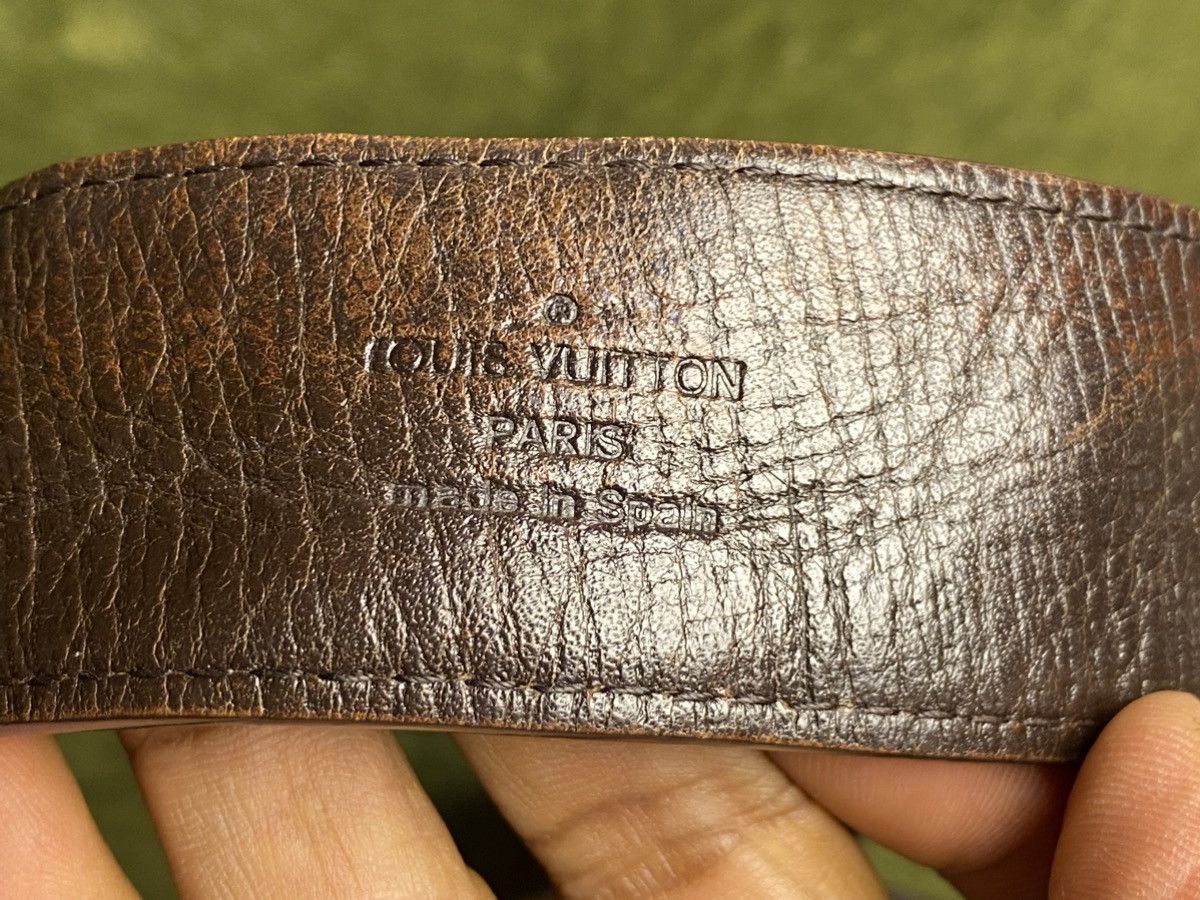 Louis Vuitton Vintage LOUIS VUITTON Leather Belt Brown M6902 Size 34 - 7 Thumbnail