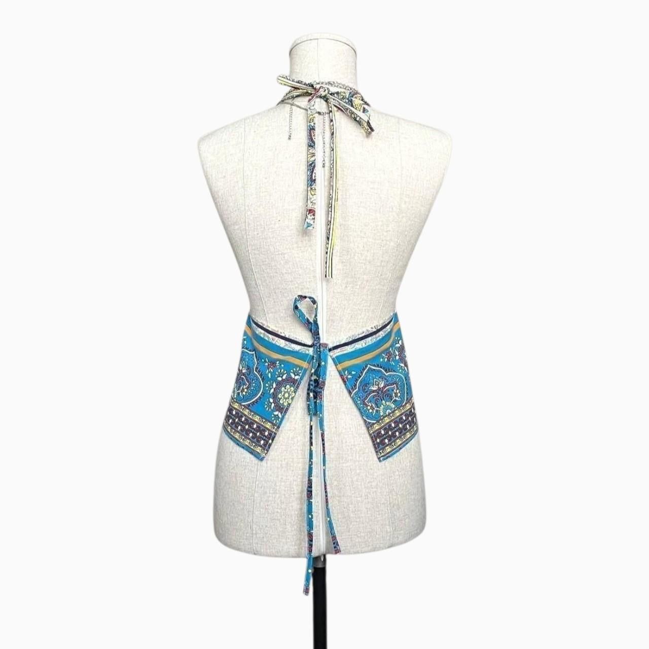 Handmade Blue Funky Halter top with ties, handmade, coquette, y2k Size S / US 4 / IT 40 - 5 Thumbnail