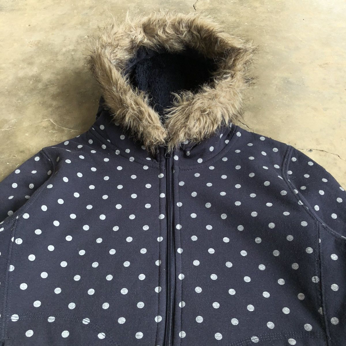 Hysteric Glamour 2000s GU Polkadot Motif Fur Ziphoodie Navy Lgb Ifsixwasnine Size US M / EU 48-50 / 2 - 4 Thumbnail