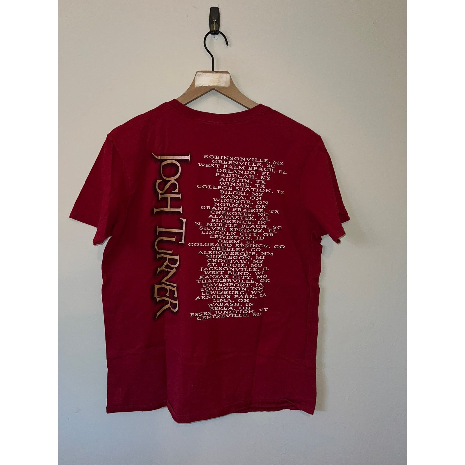 Gildan Womens Josh Turner Country Shirt Tour Concert Red Tee Large Size L / US 10 / IT 46 - 6 Thumbnail