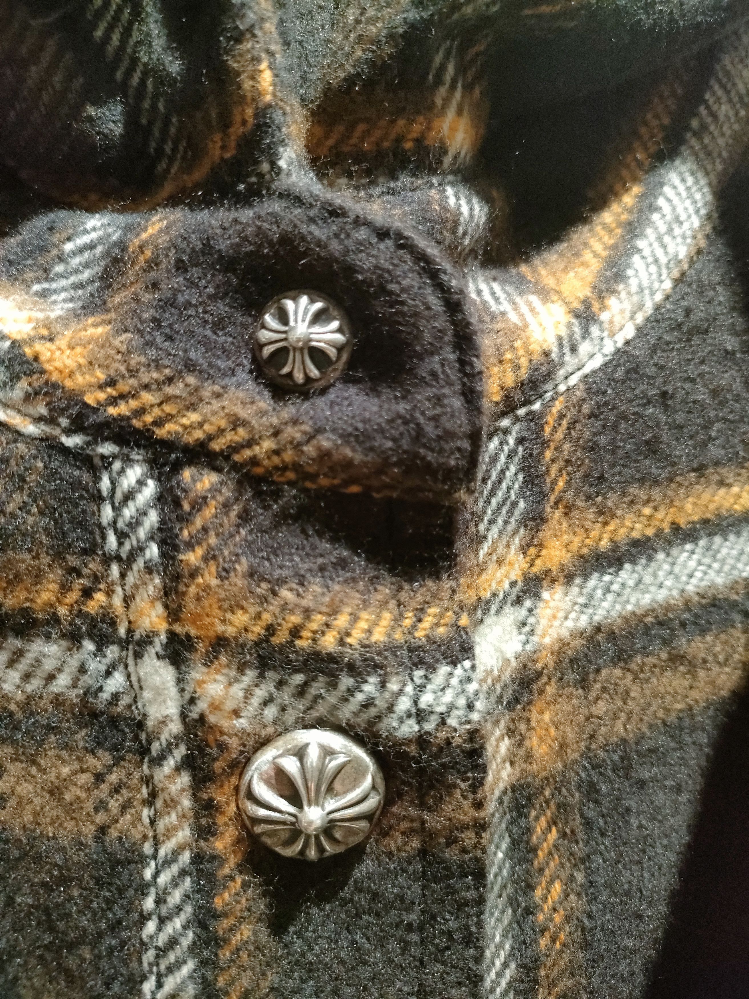 Chrome Hearts Chrome Hearts Black & Yellow Plaid Cropped Cargo Shirt Size S / US 4 / IT 40 - 7 Thumbnail
