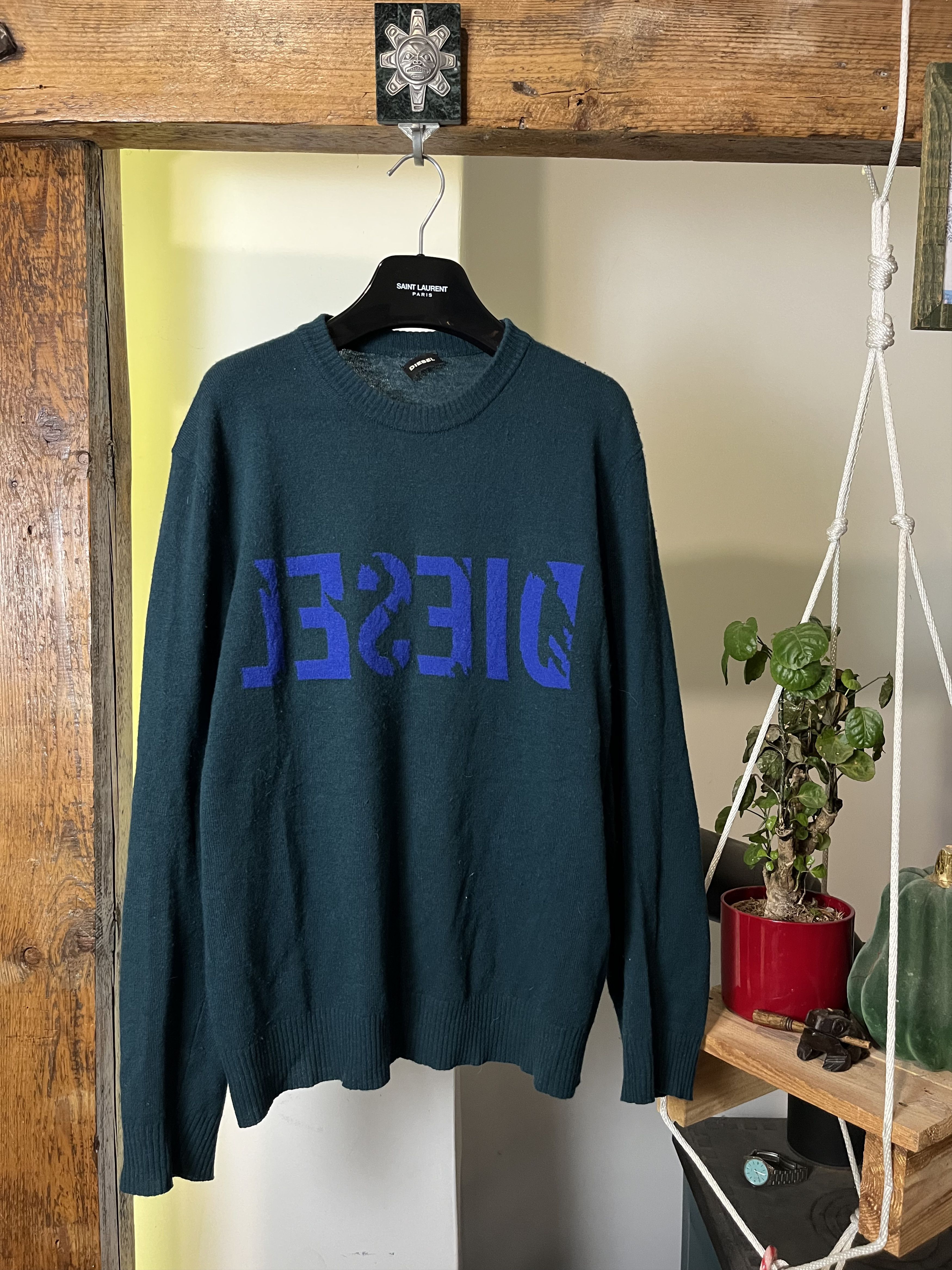 Diesel Diesel Cashmere & Wool Flipped Logo Light Knitwear Size US L / EU 52-54 / 3 - 1 Thumbnail