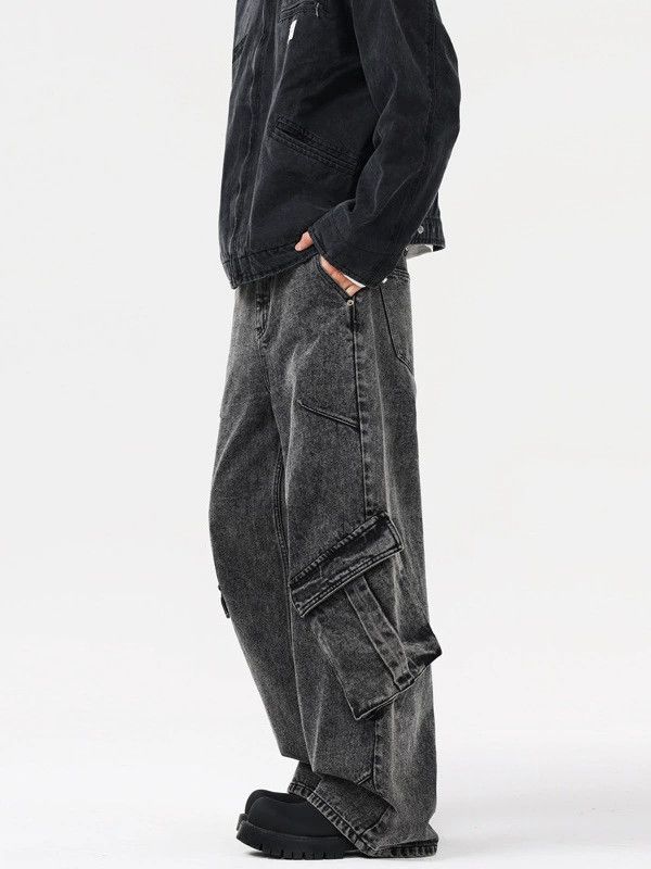 Vintage High street washed vintage patchwork cargo jeans Size US 32 / EU 48 - 4 Thumbnail