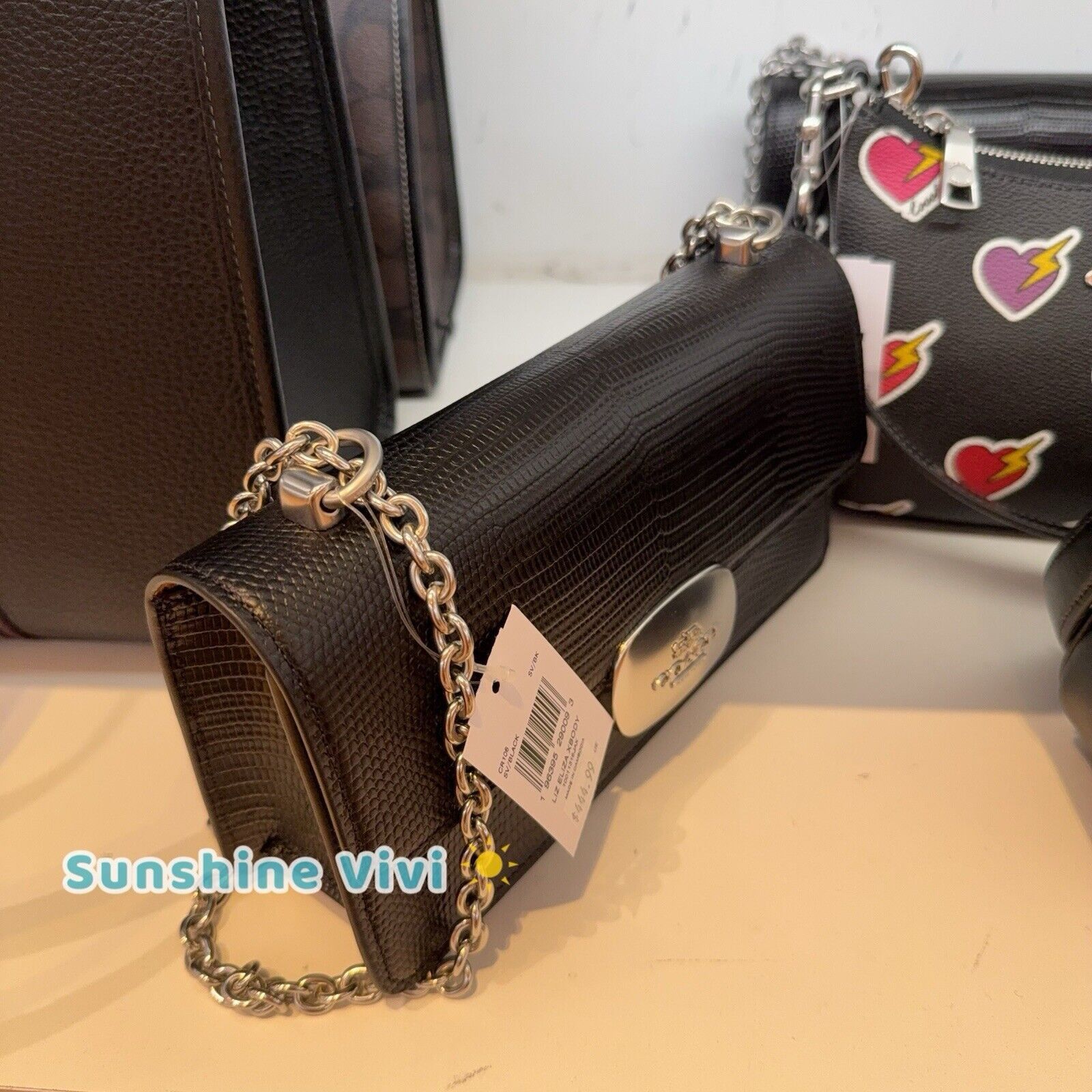Coach NWT Coach CR106 Eliza Crossbody Bag Lizard-embossed Leather Size ONE SIZE - 4 Thumbnail