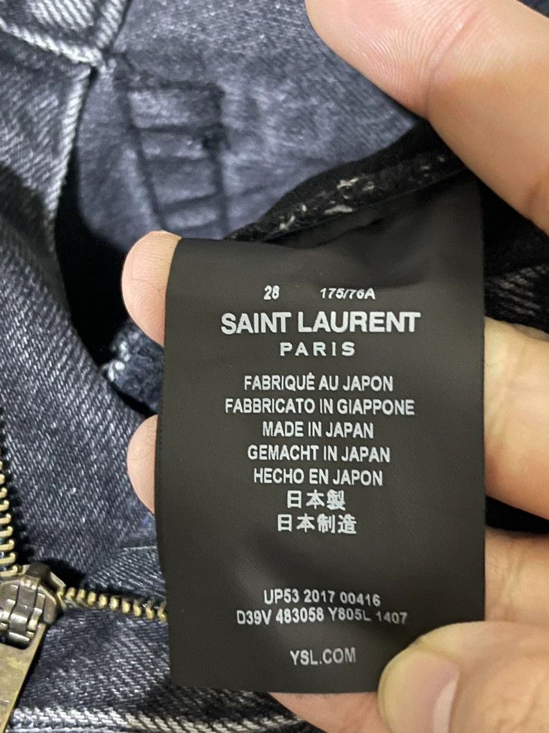 Saint Laurent Paris saint Laurent paris17 FW Genuine Black Grey Washed Fur Emb Size US 29 - 6 Thumbnail