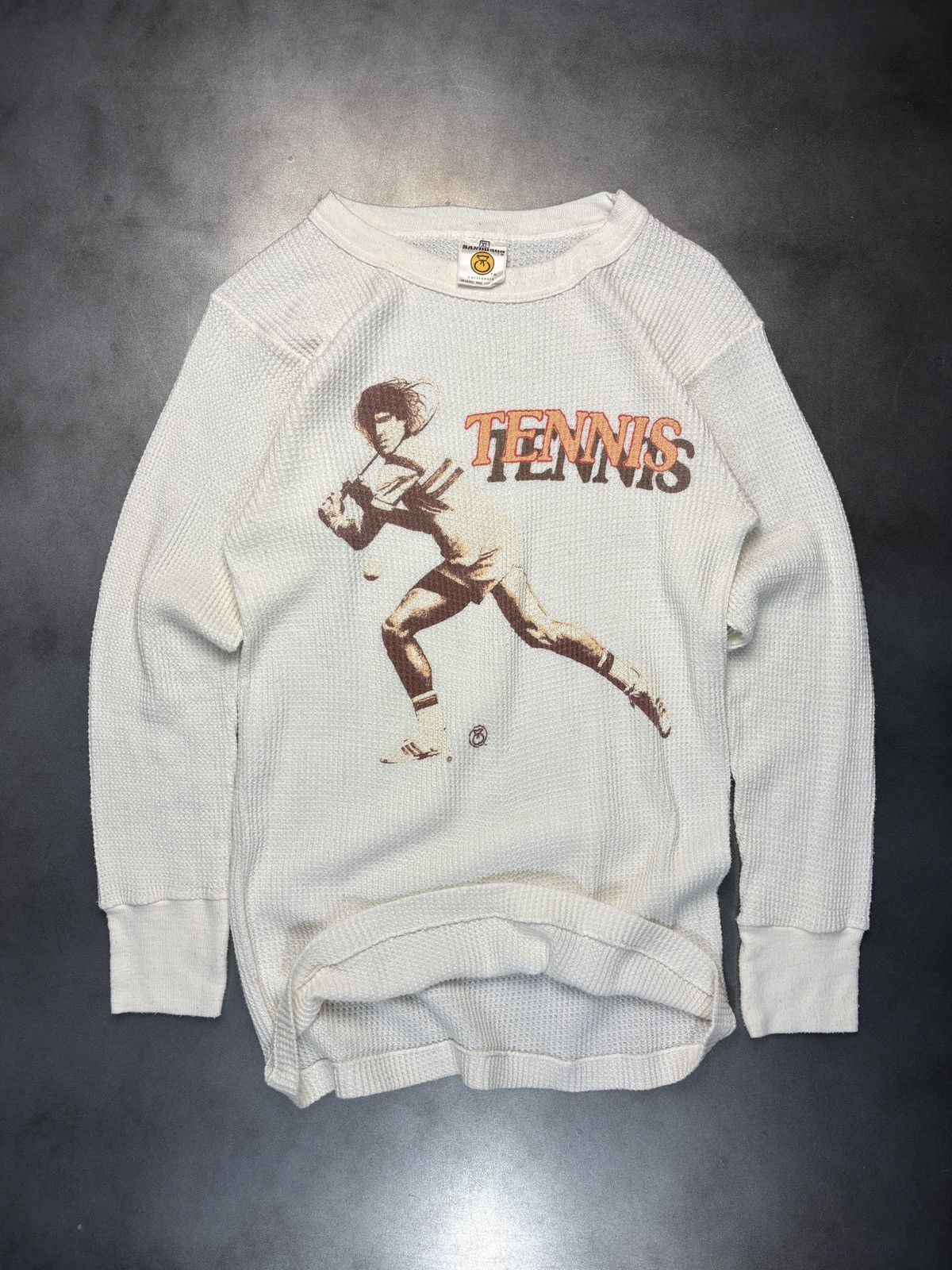 Vintage Vintage Thermal Long Sleeve Waffle Knit ALP Tennis Sandbags Size US S / EU 44-46 / 1 - 11 Thumbnail