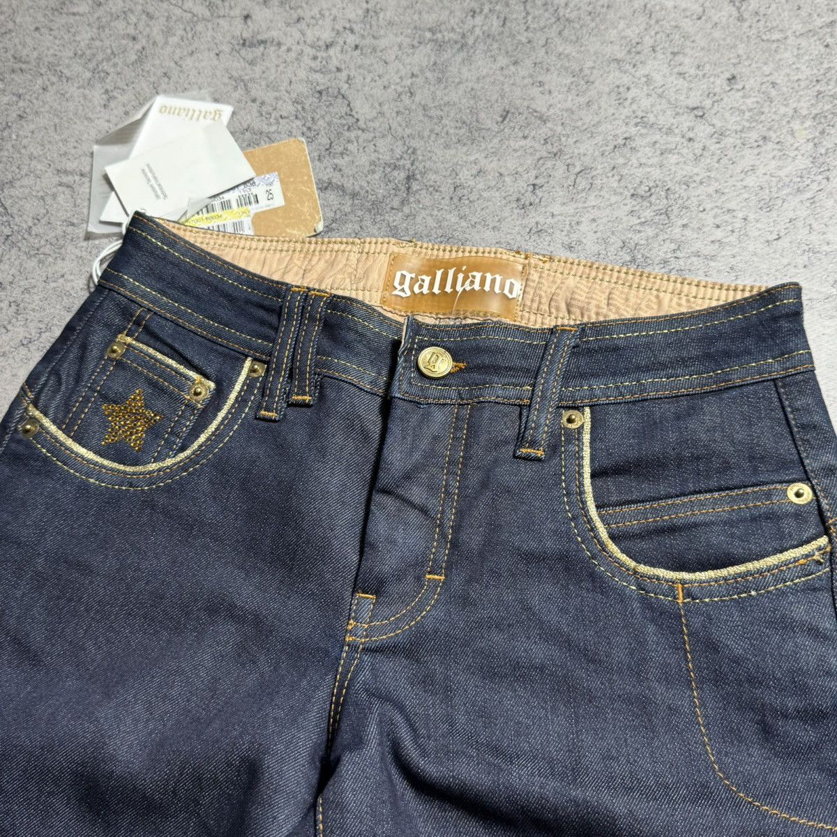 John Galliano NEW Galliano Glamour Star Y2K 00s Flared Jeans Size 25" / US 0 / IT 36 - 6 Thumbnail