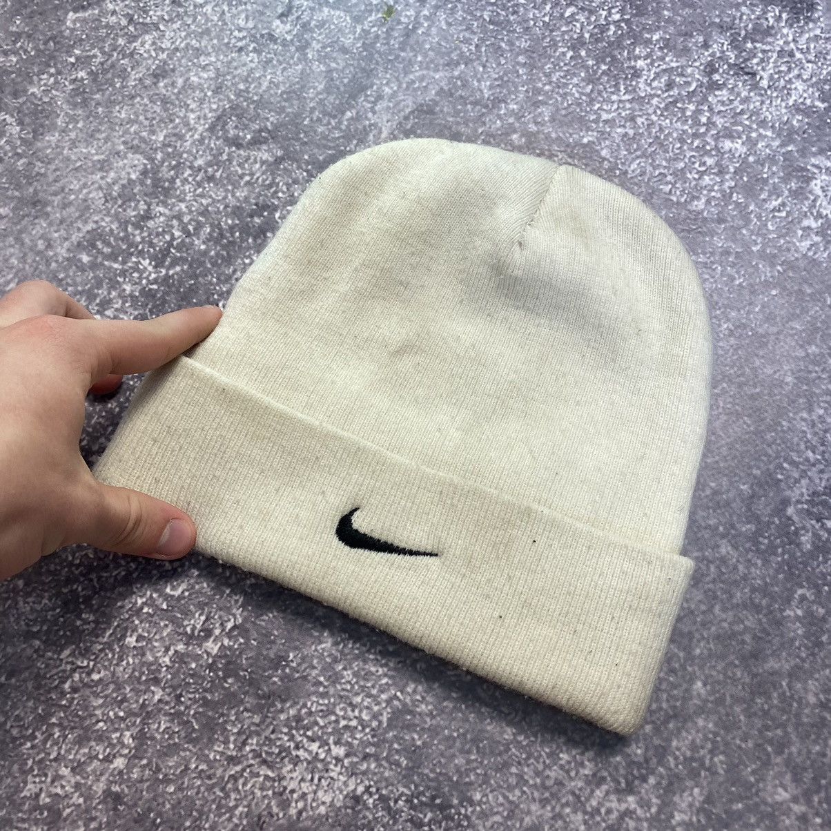 Vintage Vintage Nike Small Swoosh White 90’s winter hat Size ONE SIZE - 2 Thumbnail