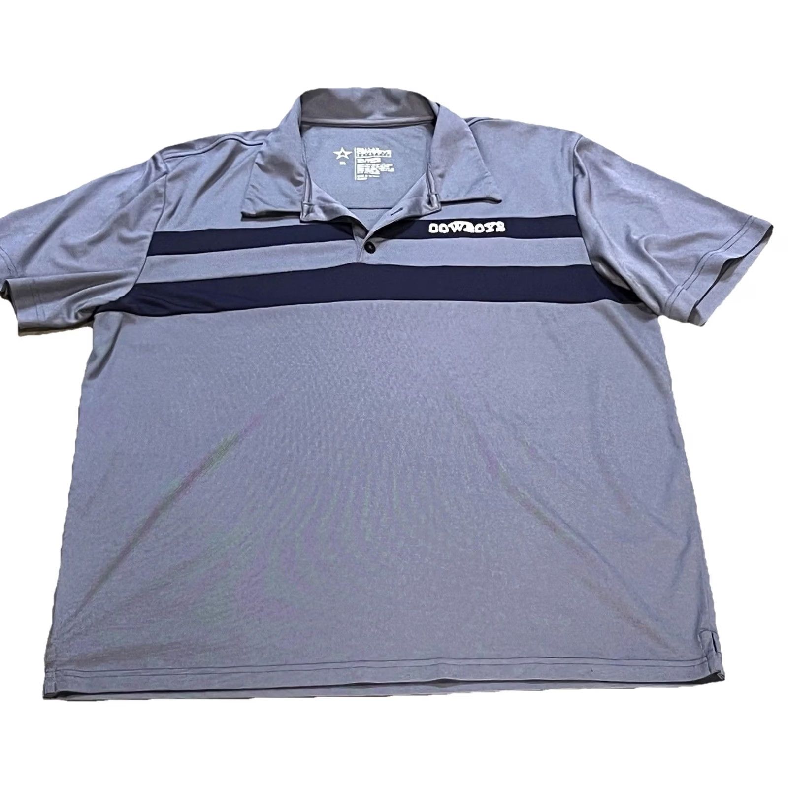 NFL Dallas Cowboys NFL Polo Shirt Mens XL Gray Striped Performance Football Golf Size US XL / EU 56 / 4 - 2 Thumbnail