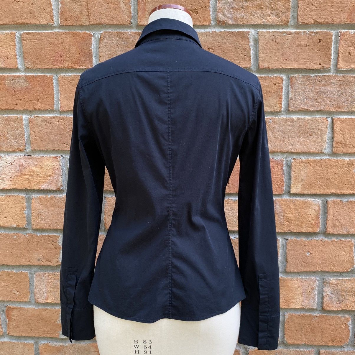 Jil Sander Jil Sander Black Fitted Long-Sleeve Stretch Shirt Size XS / US 0-2 / IT 36-38 - 2 Thumbnail