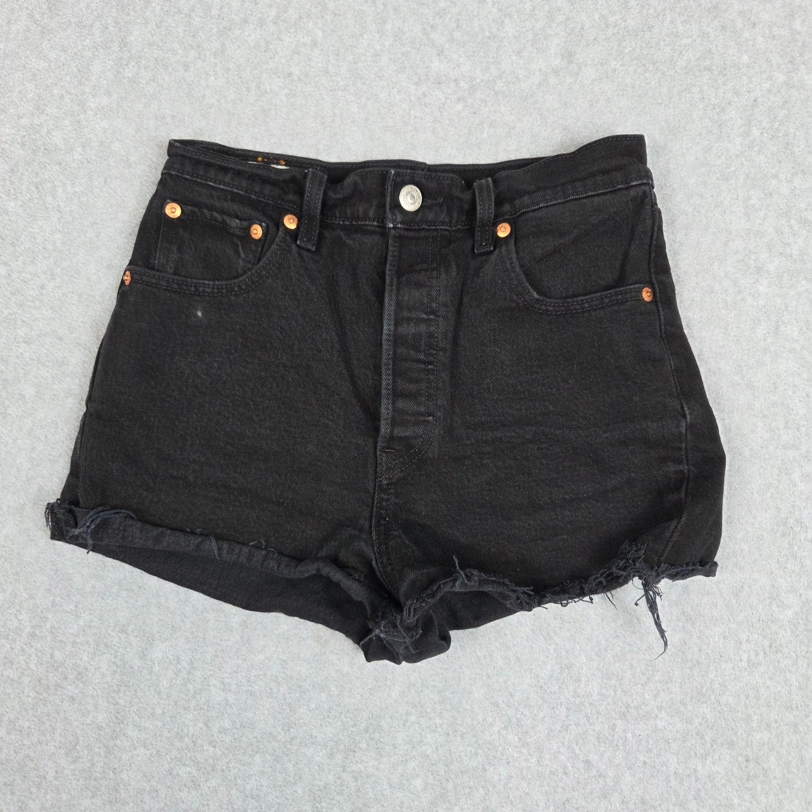 Levi's Levi's Premium 26 Black Ribcage Shorts Button Fly Cut Offs Size 26" / US 2 / IT 38 - 1 Thumbnail