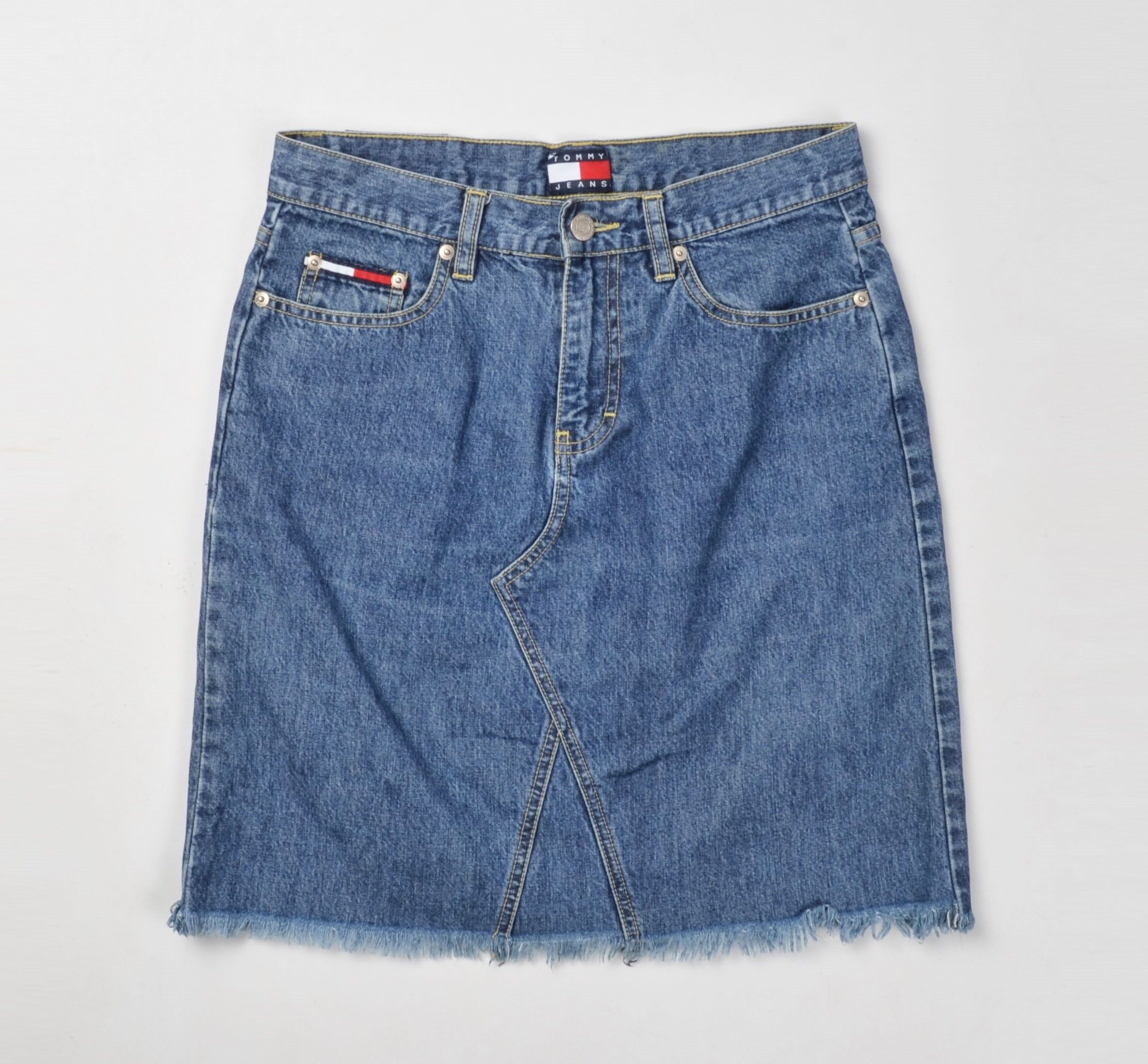 Tommy Hilfiger × Vintage Vintage Tommy Hilfiger Jeans Y2K Denim Skirt Size 30" / US 8 / IT 44 - 1 Thumbnail