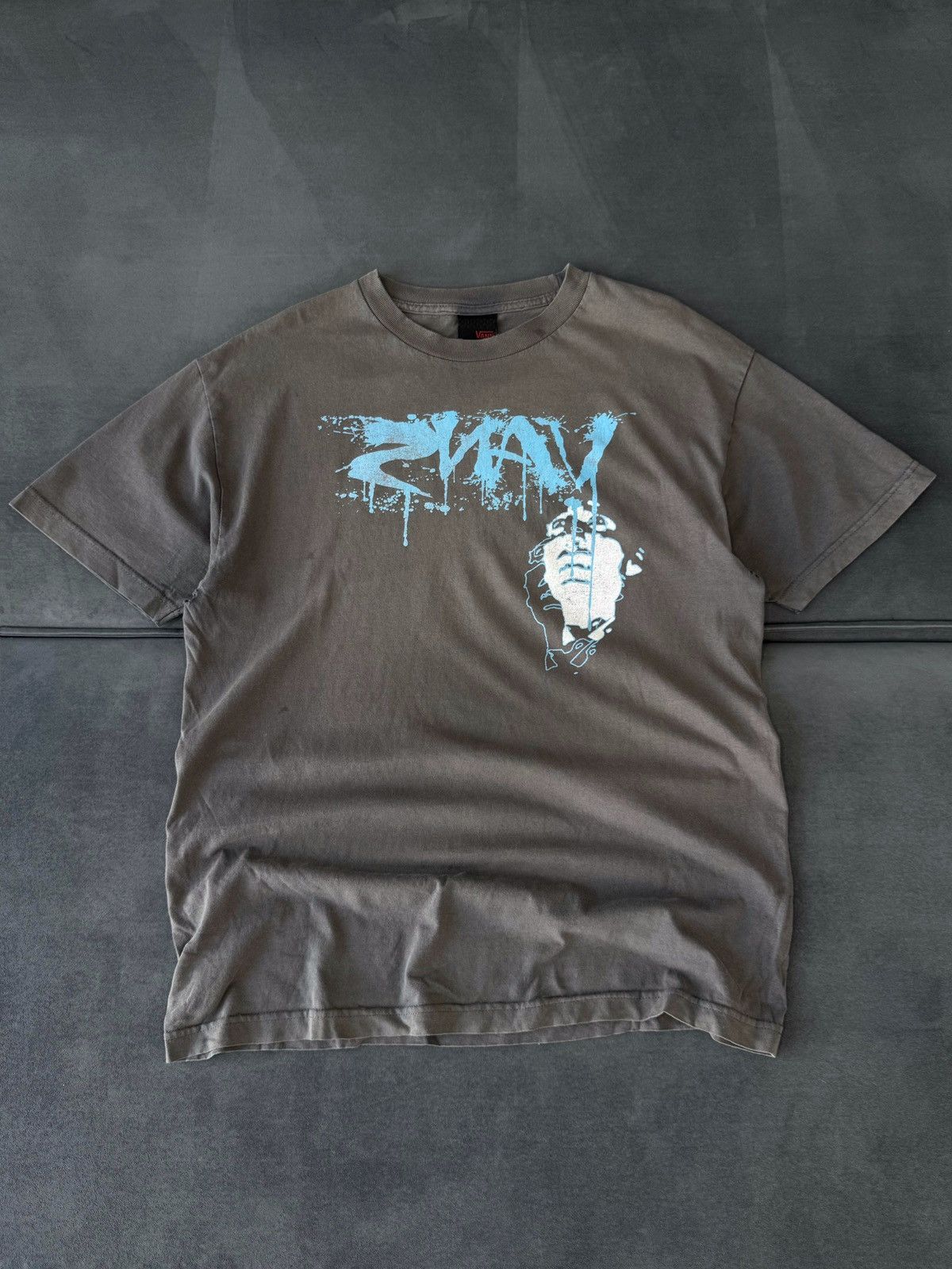 Vintage 90s Vans Faded Distressed Very Rare Grunge T shirt
