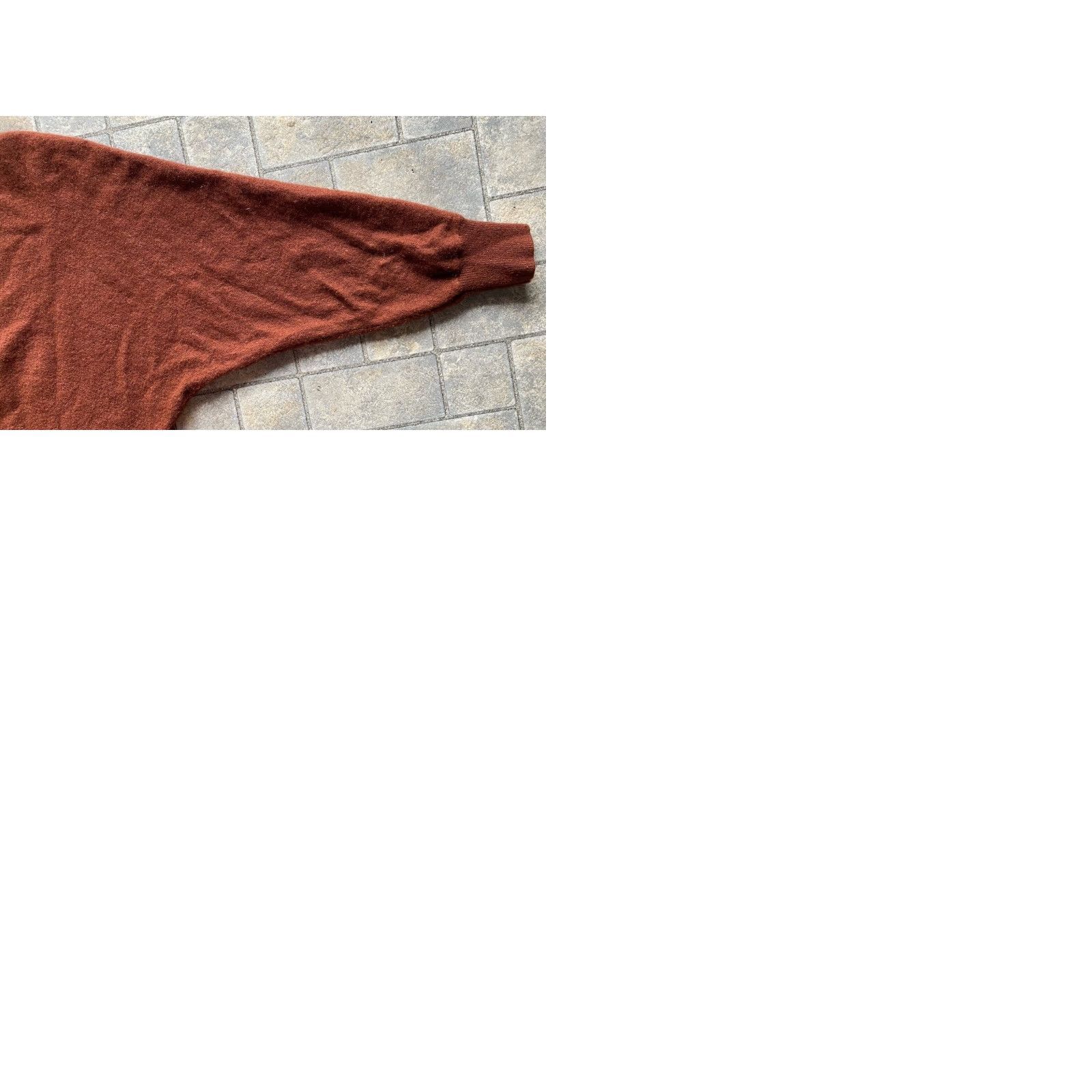 Vintage Pilcro MEDIUM Open Back Cutout 100% Cashmere Brown Dark Red Long Sleeve Top Size M / US 6-8 / IT 42-44 - 10 Thumbnail