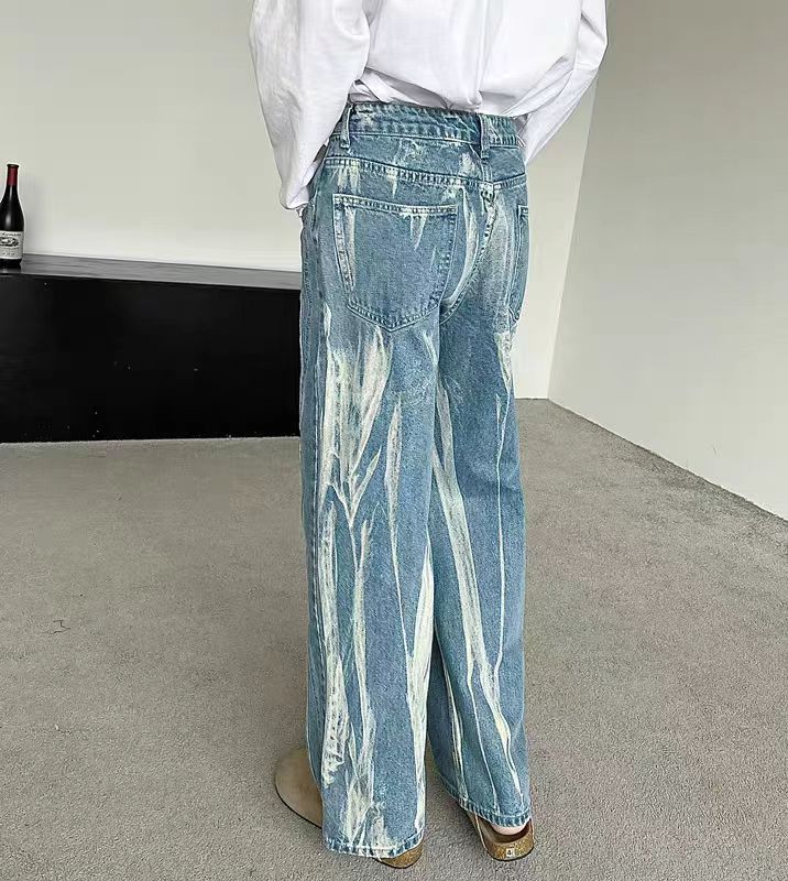 Japanese Brand × Jean Casual distressed tie-dye washed vintage baggy jeans Size US 33 - 3 Thumbnail