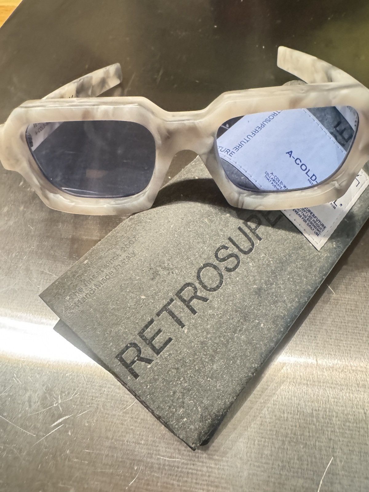 RETROSUPERFUTURE - A COLD WALL white marble sunglases