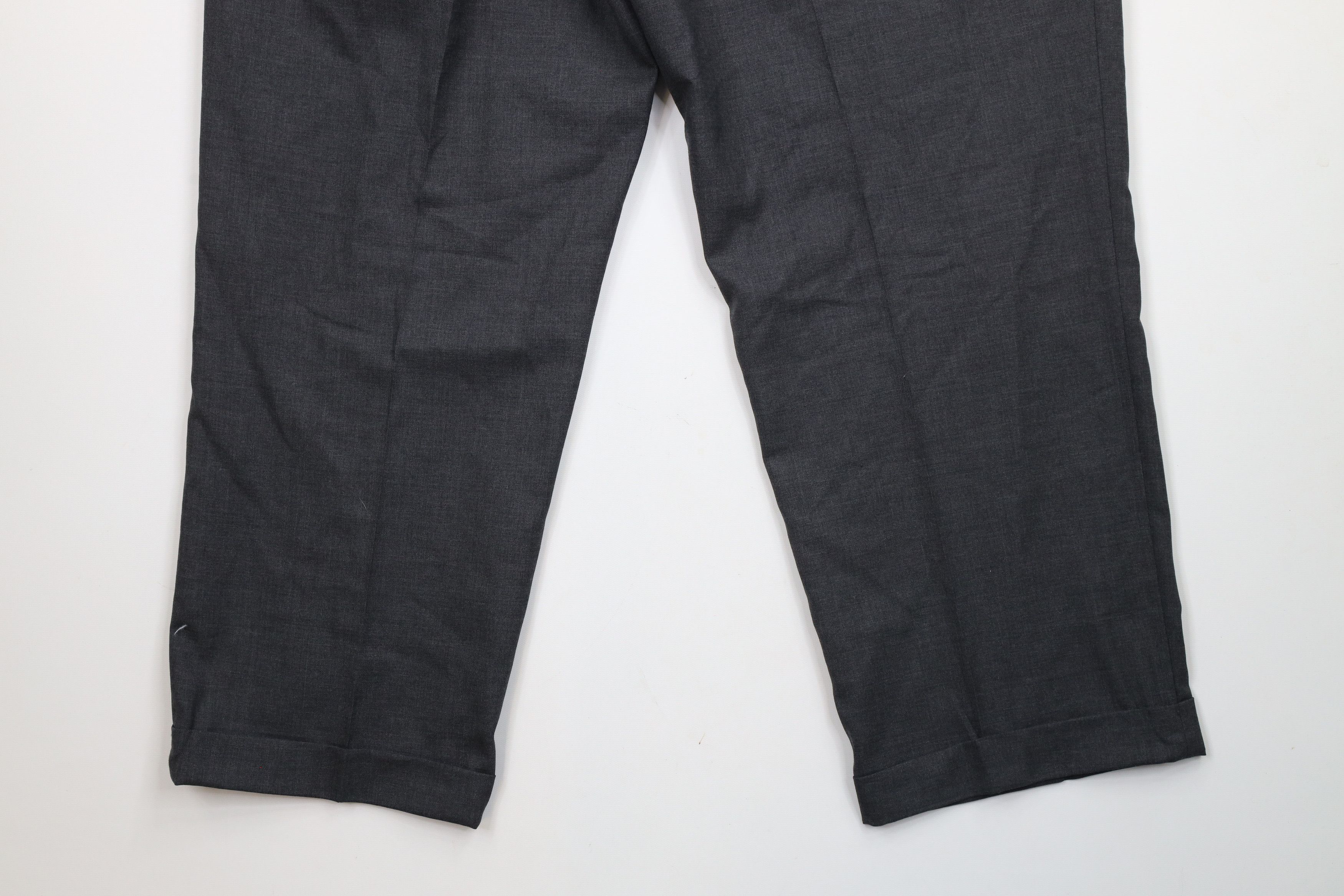 Lands' End × Vintage Vintage 90s Lands End Cuffed Wide Leg Chino Pants Gray Size US 38 / EU 54 - 10 Thumbnail