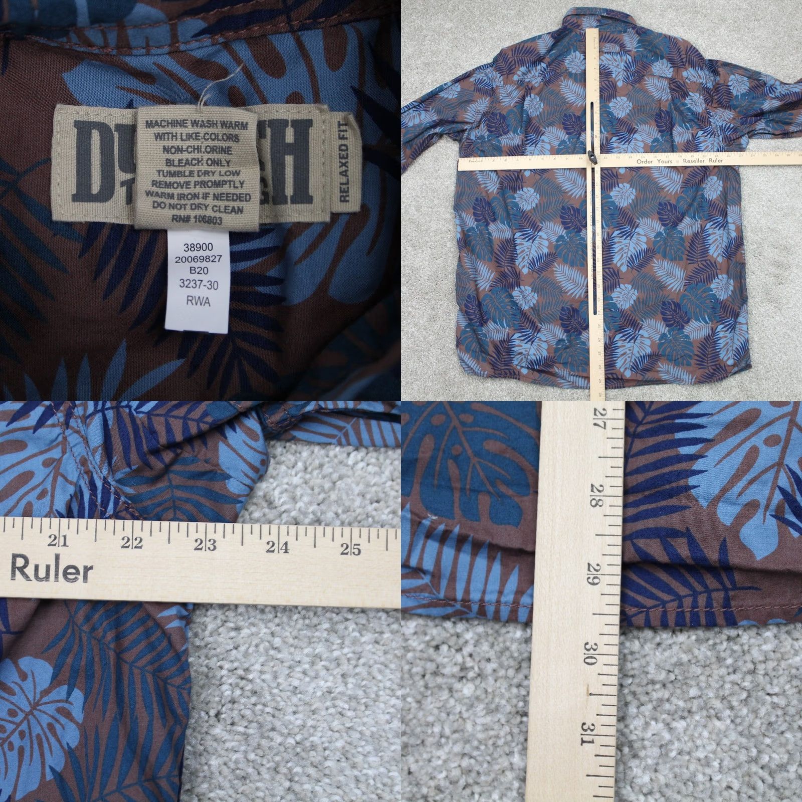 Vintage Duluth Mens Button-Up Shirt L/S Floral Blue Gray Cotton Relaxed Fit M Size US M / EU 48-50 / 2 - 8 Thumbnail