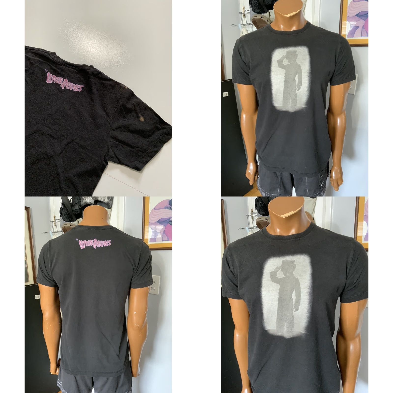 Vintage VINTAGE Giant Little Rascals Billie Buckwheat Thomas Film T-Shirt Sz. M Mens Size US M / EU 48-50 / 2 - 8 Thumbnail