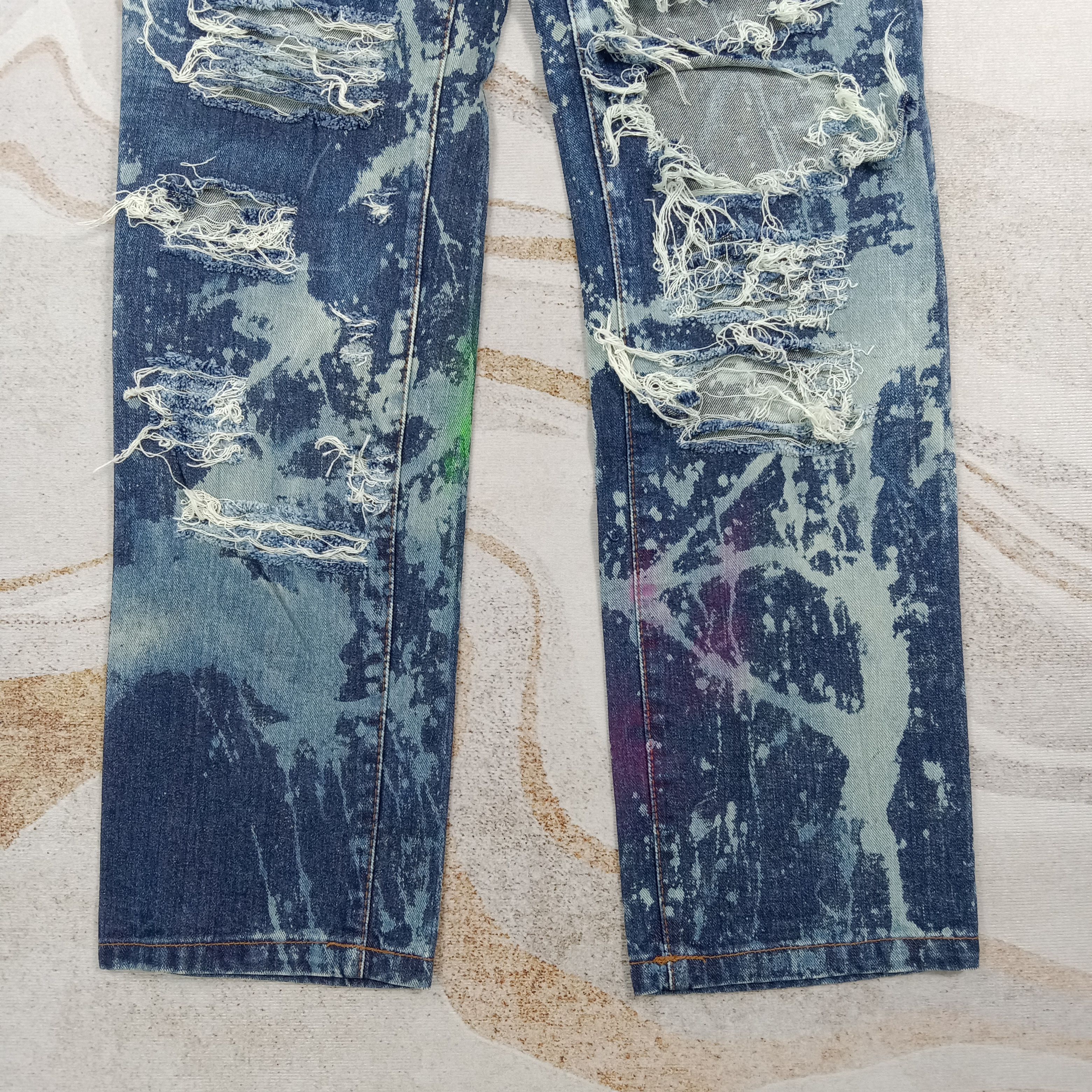 Vintage D/EX Denim Exchange Distressed Rare Denim Jeans C272N2 Size US 33 - 5 Thumbnail