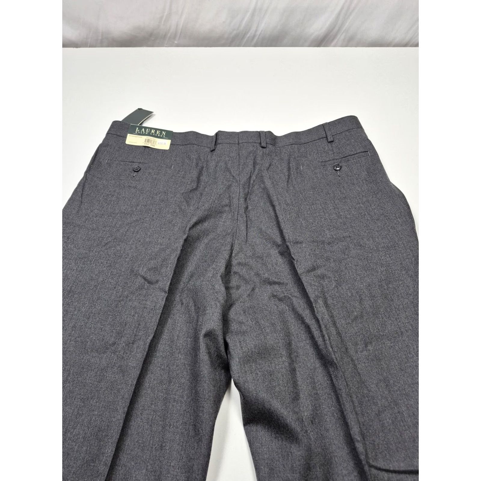 Ralph Lauren VTG Lauren Ralph Lauren Dress Pants Men 44x36 Gray Wool Flat Front Unhemmed Adjustable Hem Slant Pockets Dress Trousers Formal Office Winter Size US 44 / EU 60 - 6 Thumbnail