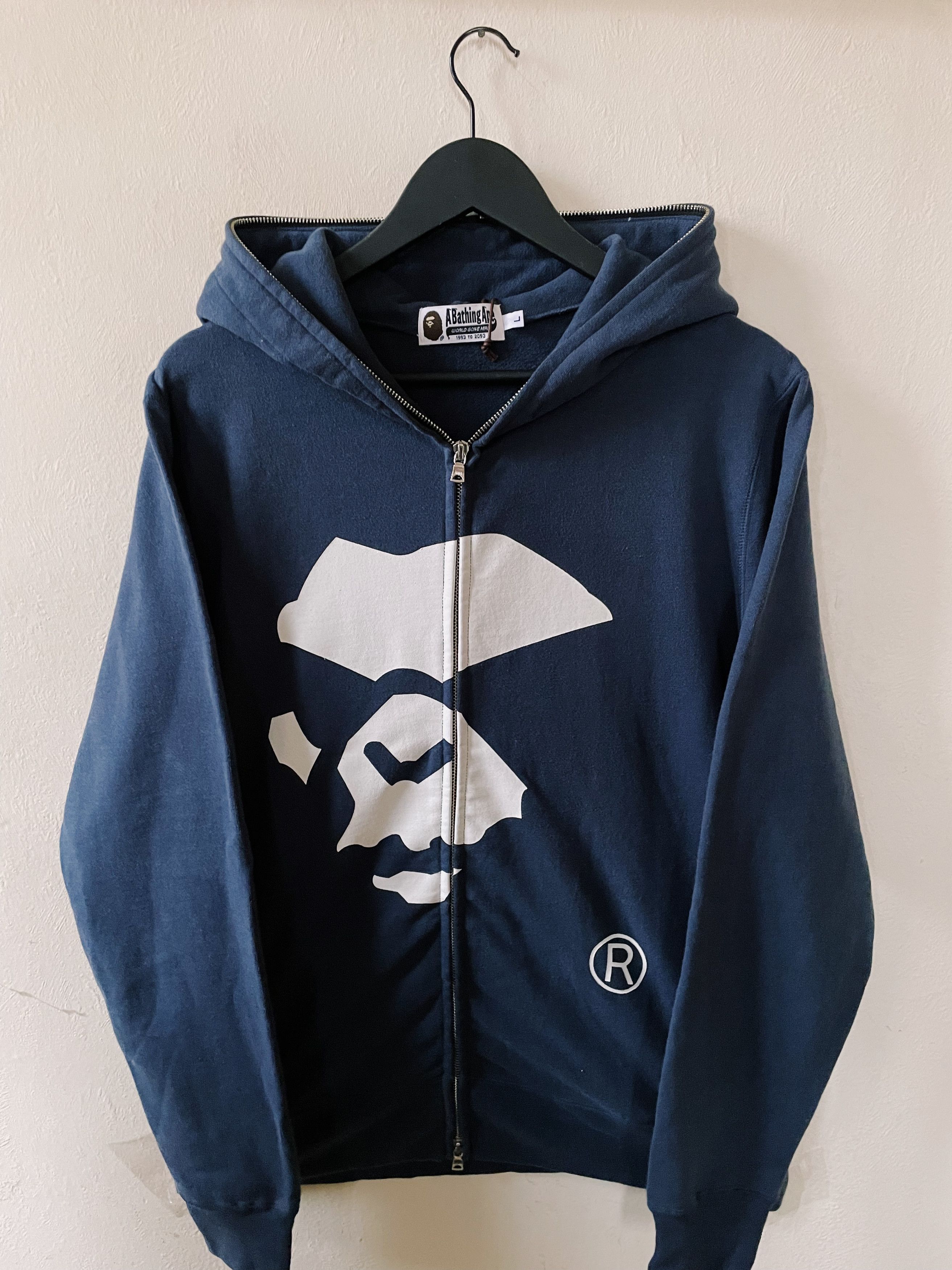 Bape Bape A Bathing Ape Big Mad Angry Ape Face Fullzip Hoodie | Grailed