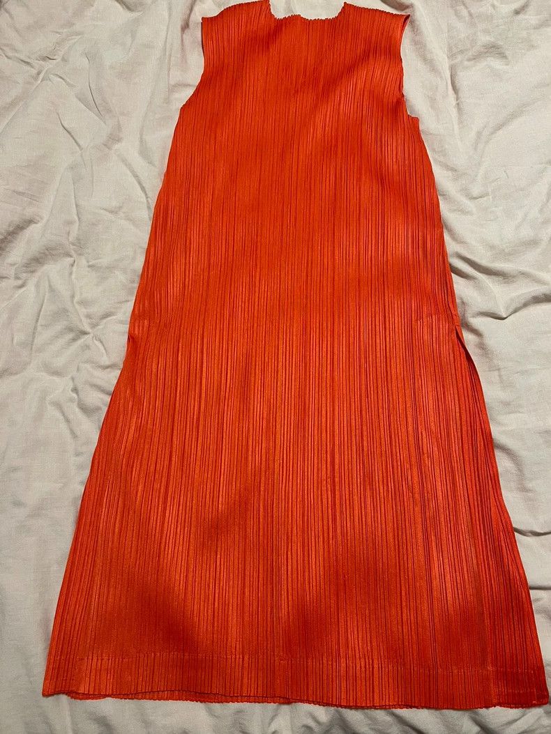 Issey Miyake Issey Miyake size:5 Orange pleated vest dress Size XS / US 0-2 / IT 36-38 - 3 Thumbnail