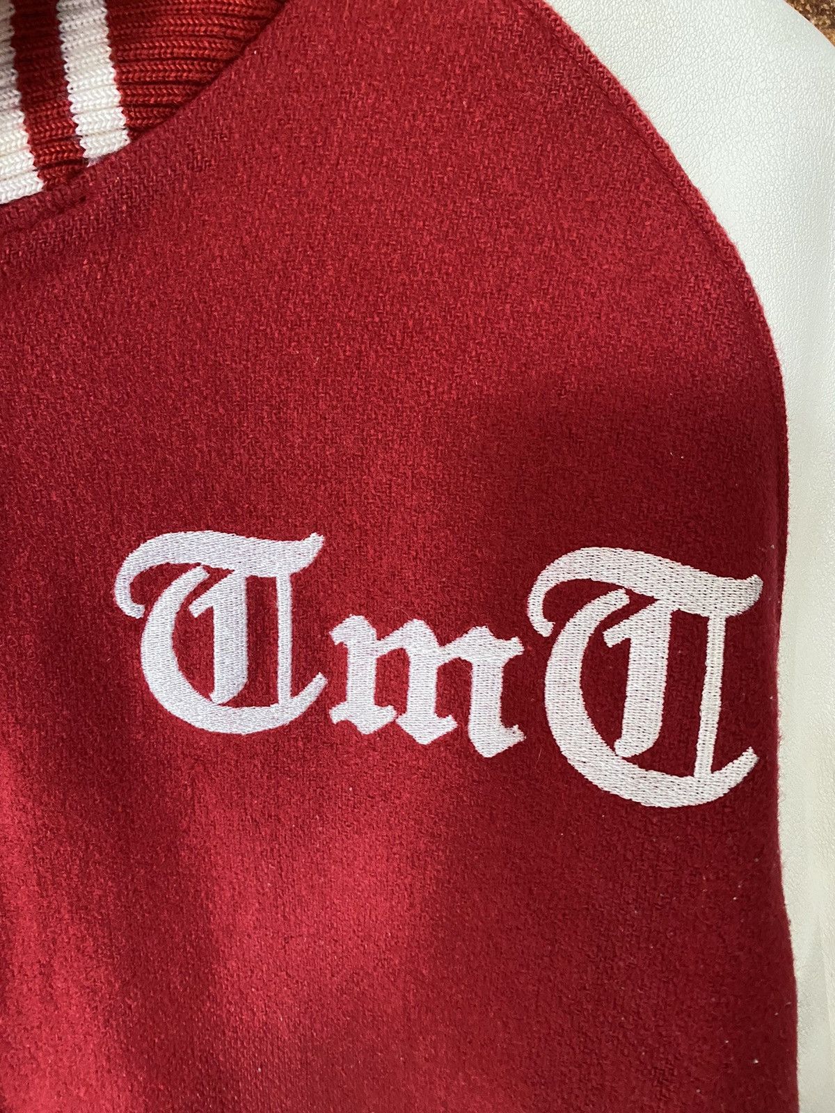 TMT 2000s TMT Big Holiday Red Indian leather varsity Jacket Size US M / EU 48-50 / 2 - 10 Thumbnail