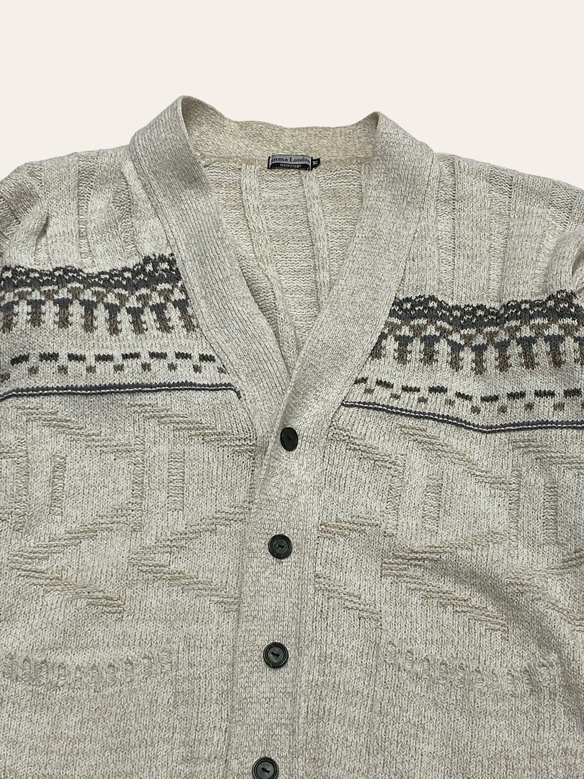 Vintage 90s Vintage Cardigan Made In UK Y2k Style Crazy Beautiful Size US M / EU 48-50 / 2 - 2 Thumbnail