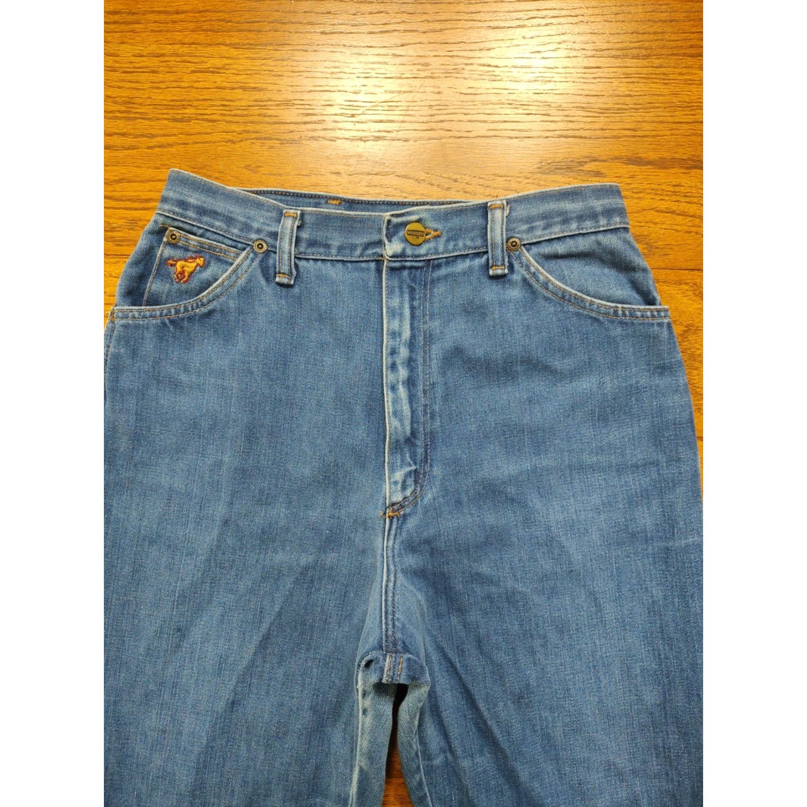 Wrangler VINTAGE Wrangler Jeans No Fault Denim Tag 12 (26x33) Mom High Rise USA Talon Blue 90s Western Cowboys Rodeo Mens Womens Boys Girls? Size 34" / US 12 / IT 48 - 6 Thumbnail
