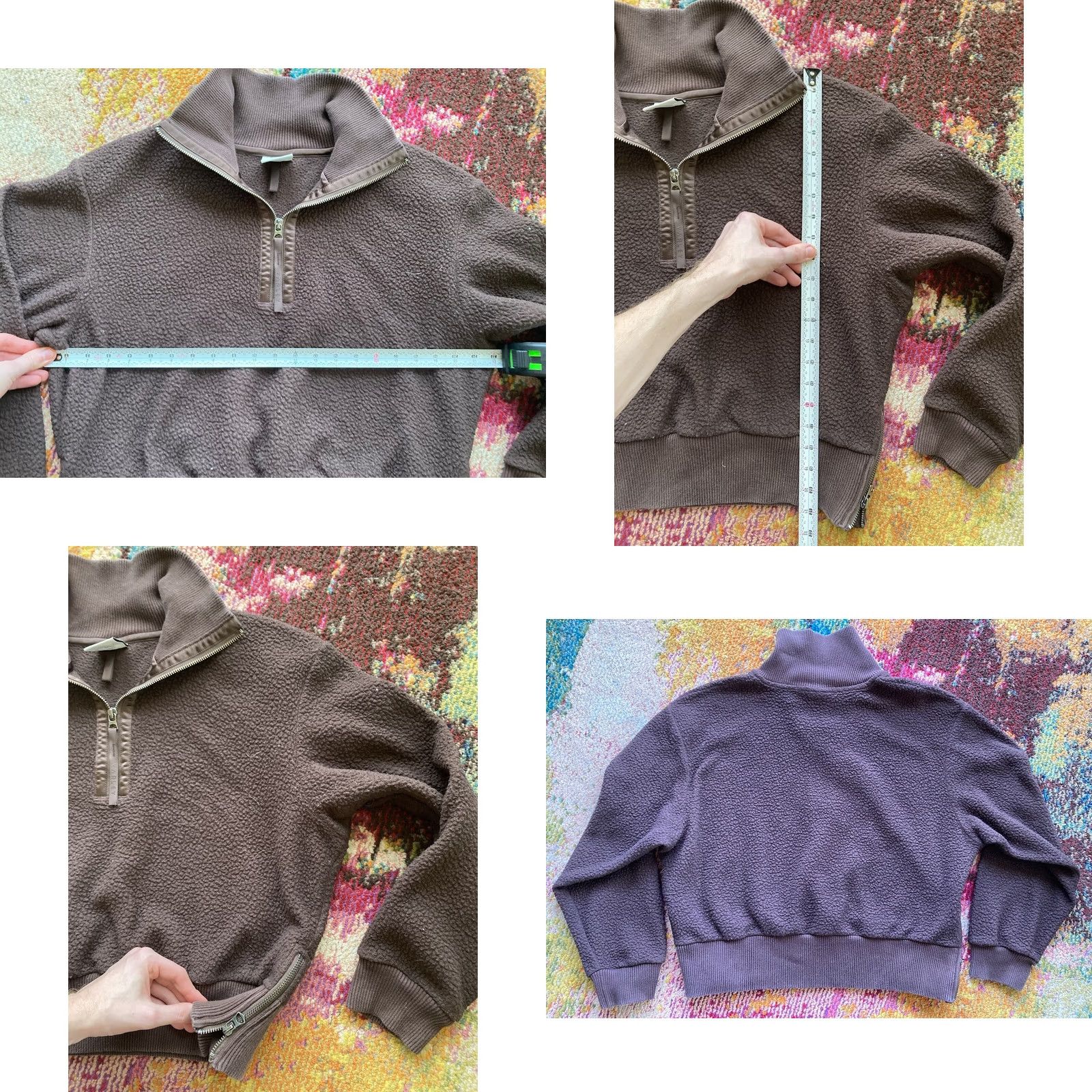 Varley Varley Sweater Fleece Pullover Brown M Long Sleeve 1/2 Zip Cropped Soft Piled Casual Size M / US 6-8 / IT 42-44 - 8 Thumbnail