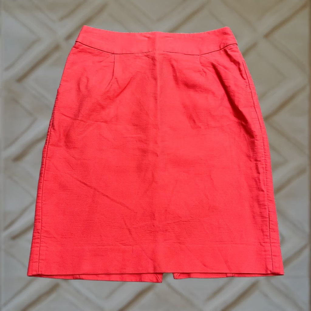J.Crew VINTAGE J.Crew The Pencil Skirt Skirt Womens 0 Pink Knee Length Straight Cotton Pockets Work Size 25" / US 0 / IT 36 - 1 Thumbnail