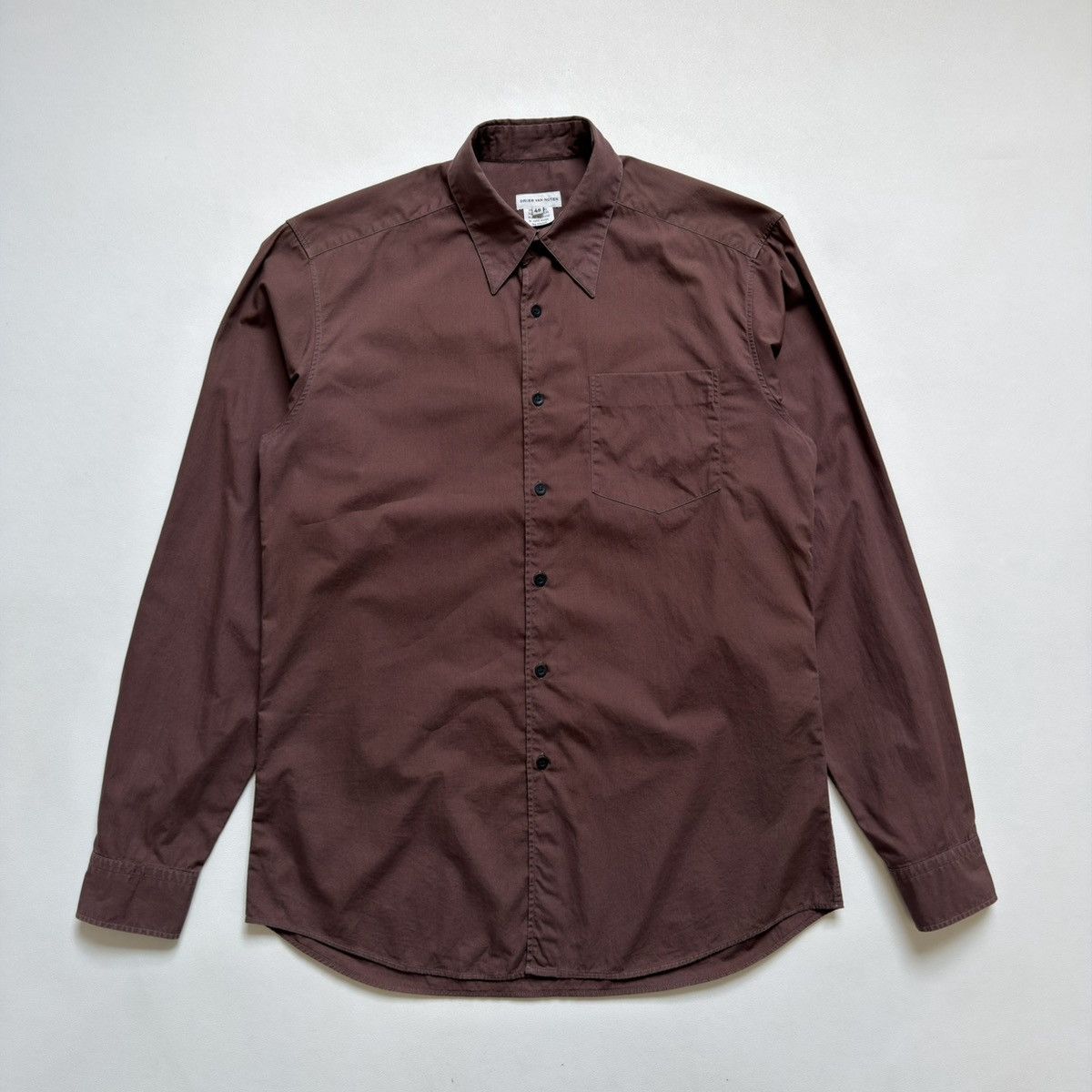 Dries Van Noten 1990s Chocolate Brown Cotton Shirt Size US M / EU 48-50 / 2 - 3 Thumbnail