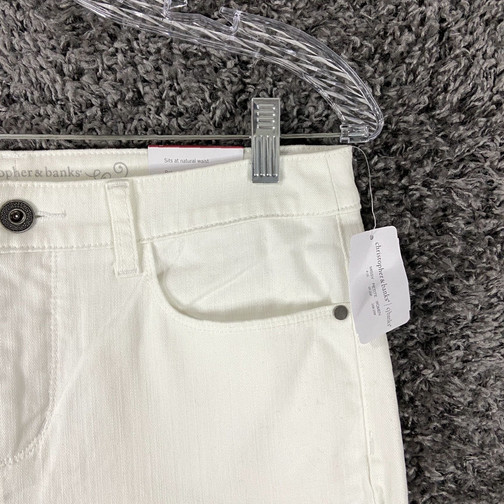 Vintage Christopher & Banks Women's Jeans Size 6 White Classic Fit Straight Leg Clothing Size 28" / US 6 / IT 42 - 3 Thumbnail