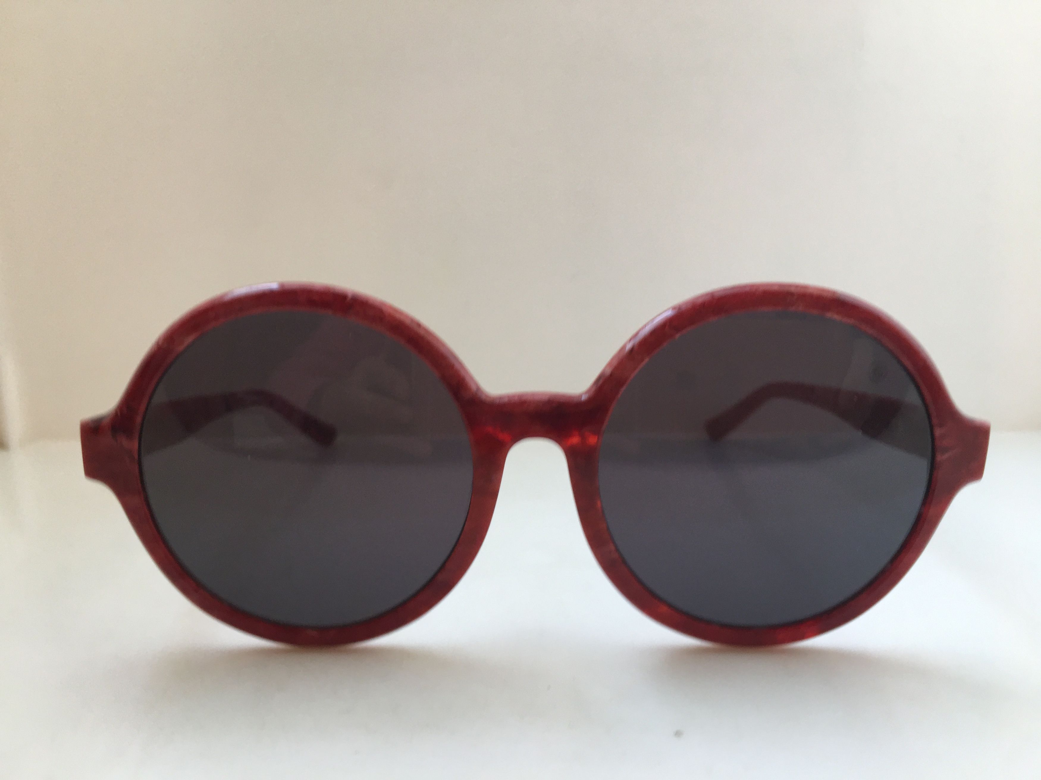 Other Handmade STILO Round Red Acetate Sunglasses Diva Frame Size ONE SIZE - 1 Thumbnail
