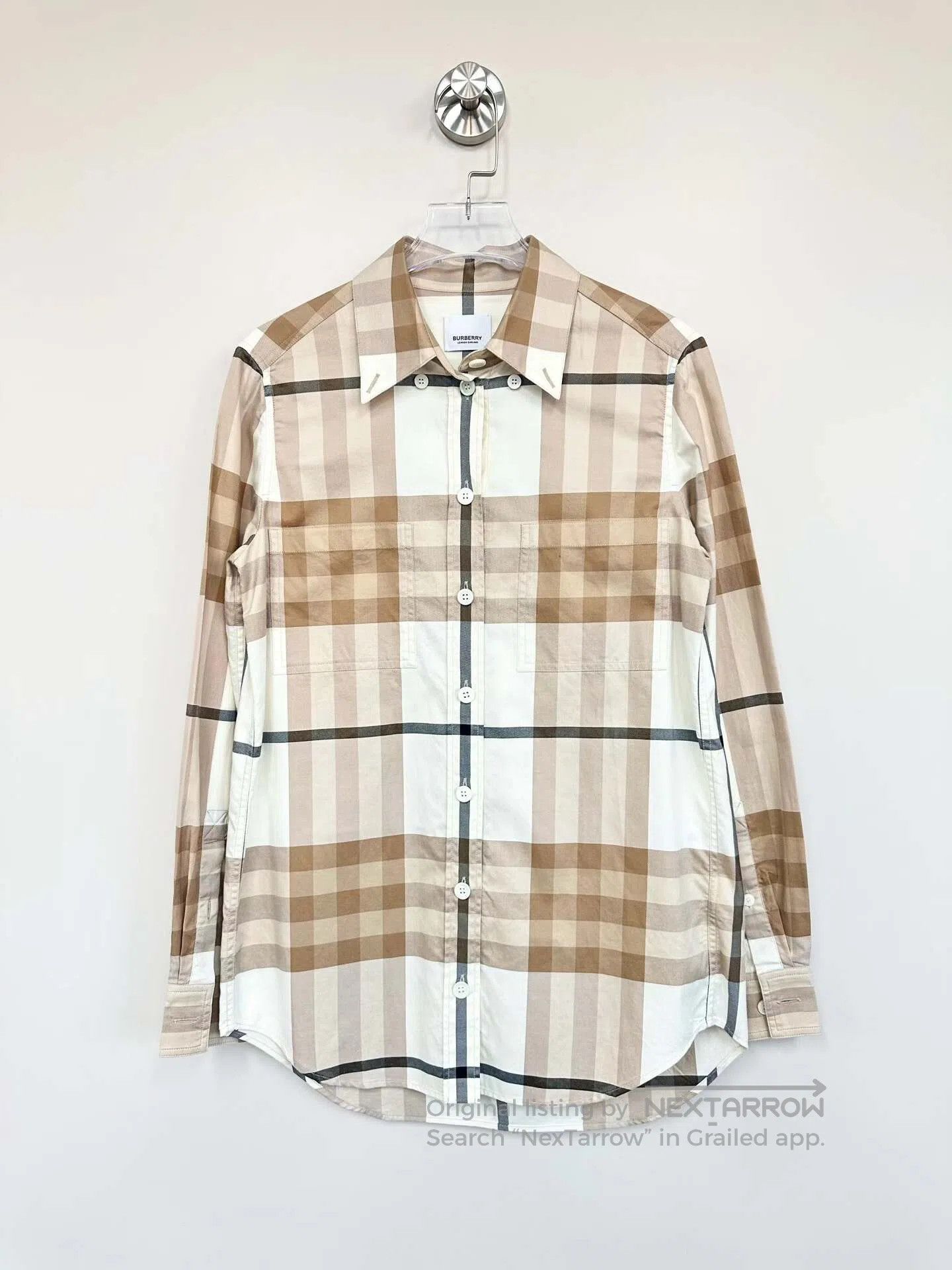 Burberry Burberry Beige Classic Plaid Long Sleeve Shirt| Size XXL / US 16-18 / IT 52-54 - 1 Thumbnail
