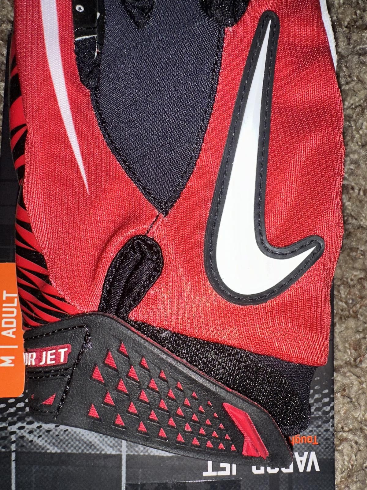 Nike VINTAGE Nike Men’s VaporJet Magnigrip Football Receiver Red Gloves 2009 Size ONE SIZE - 6 Thumbnail