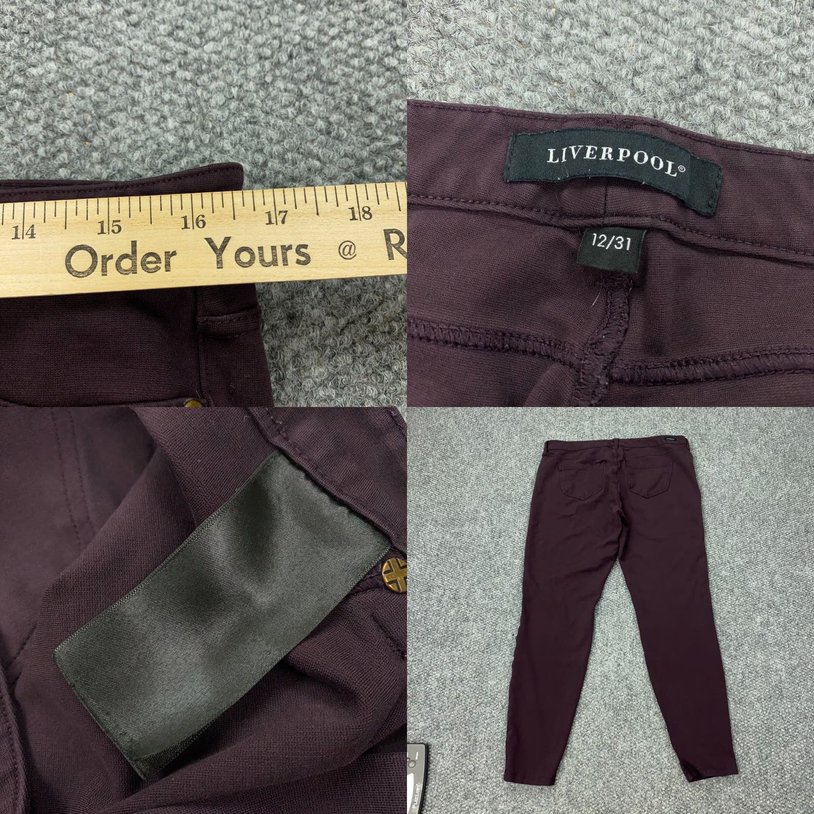Vintage Liverpool Pants Womens Size 12 Purple Mid-Rise Business Casual Office Pants Size 34" / US 12 / IT 48 - 8 Thumbnail