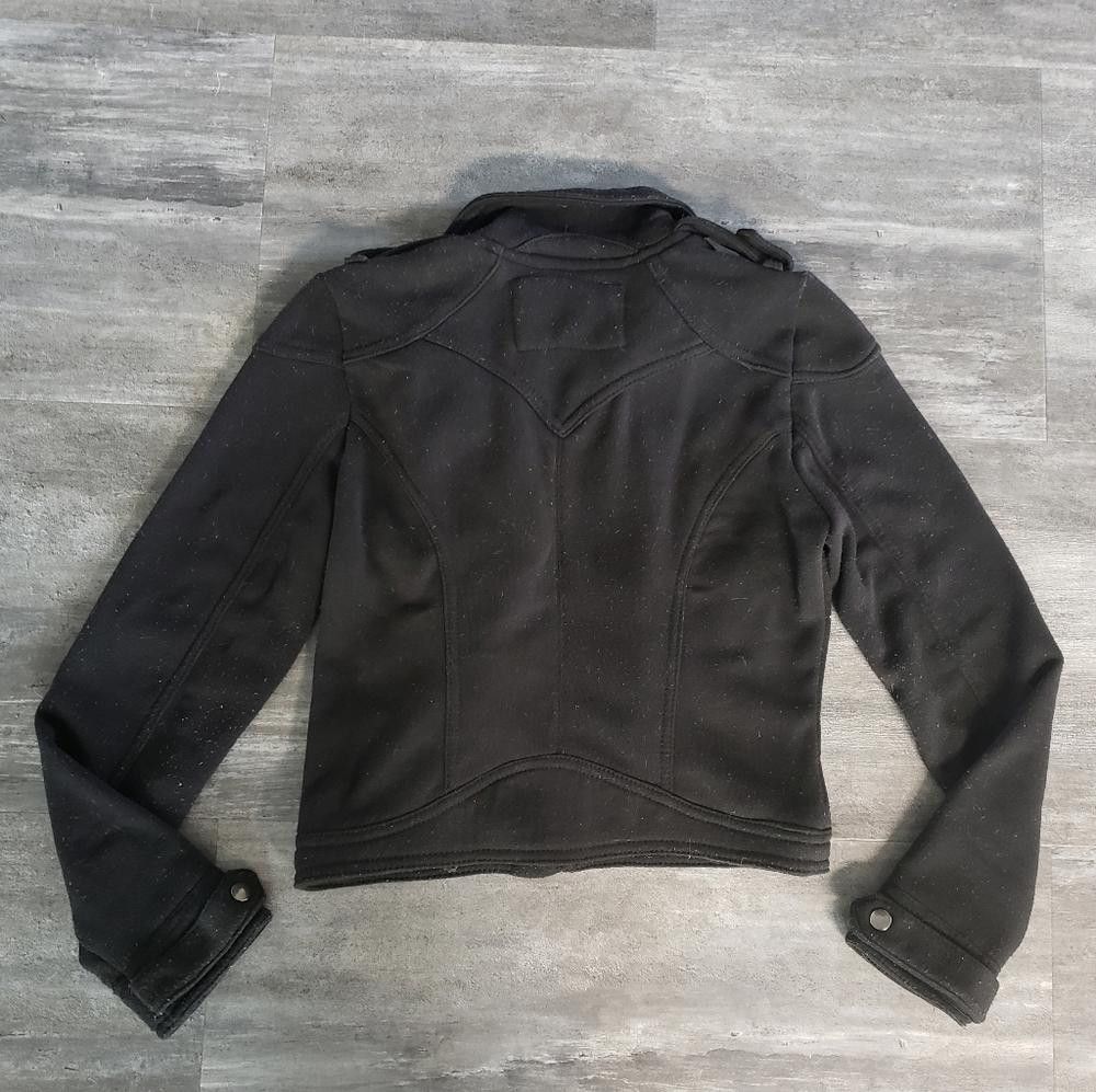 Designer Black Love Culture Moto Sweater Jacket Size S / US 4 / IT 40 - 2 Thumbnail