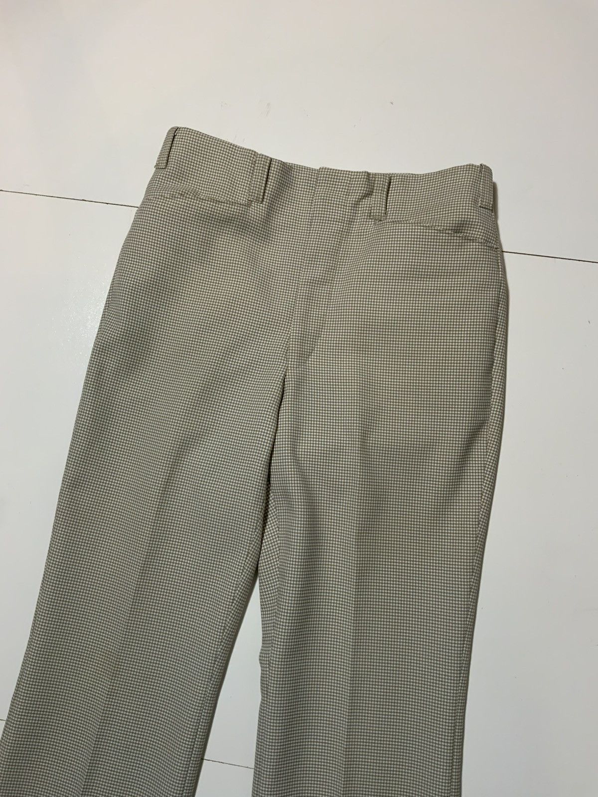 Vintage 60s 70s Rough Rider Houndstooth Flare Disco Polyester Pants Size US 32 / EU 48 - 5 Thumbnail