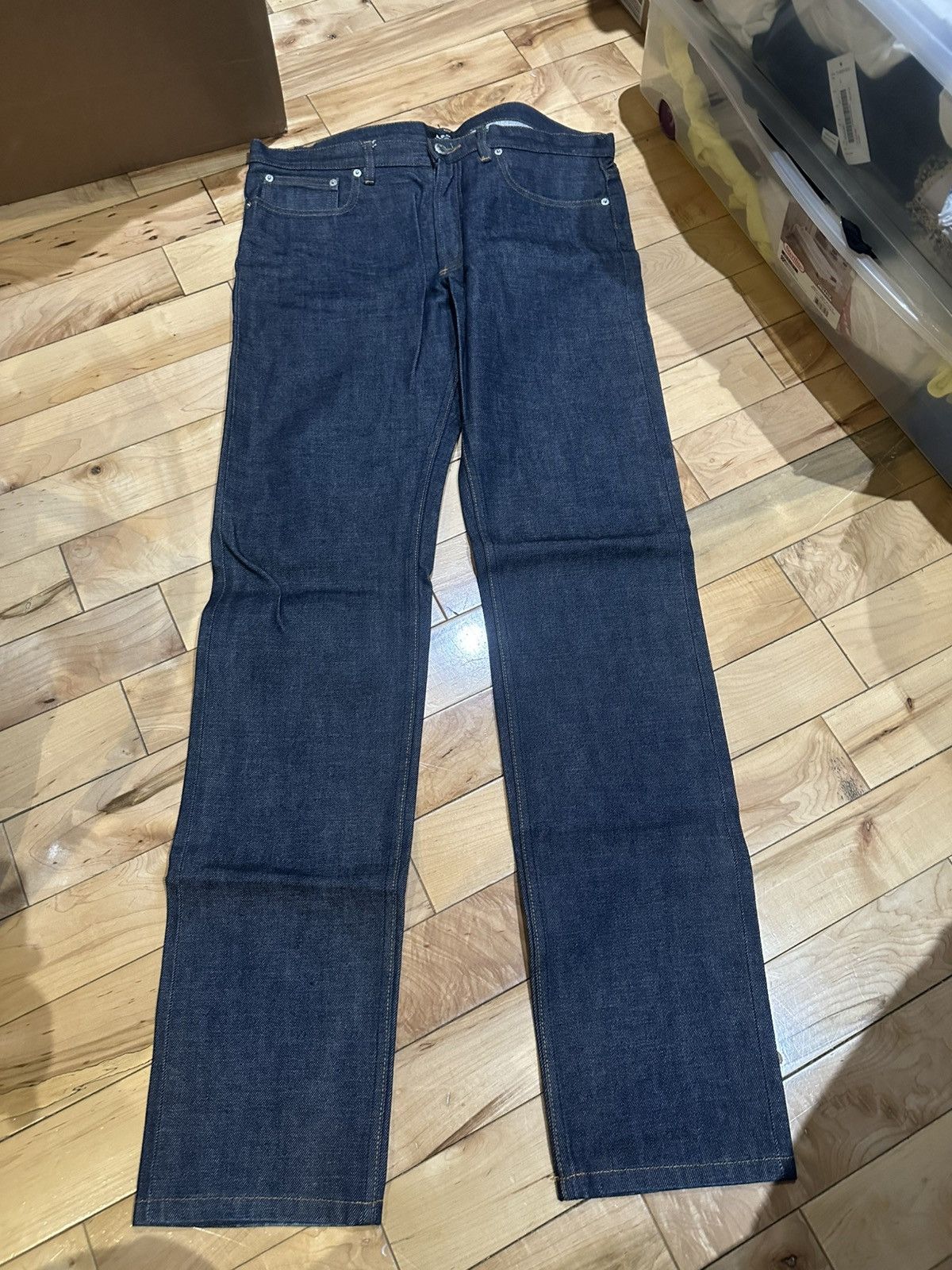 A.P.C. Petit Standard Raw Selvedge Dark Indigo Blue Jeans Denim Size US 34 / EU 50 - 1 Thumbnail