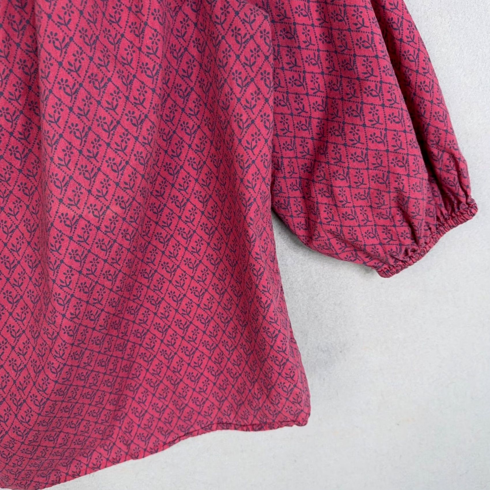 Vintage Maeve Blouse Womens Medium Pink Floral Puff Boho Flow Casual Size M / US 6-8 / IT 42-44 - 4 Thumbnail